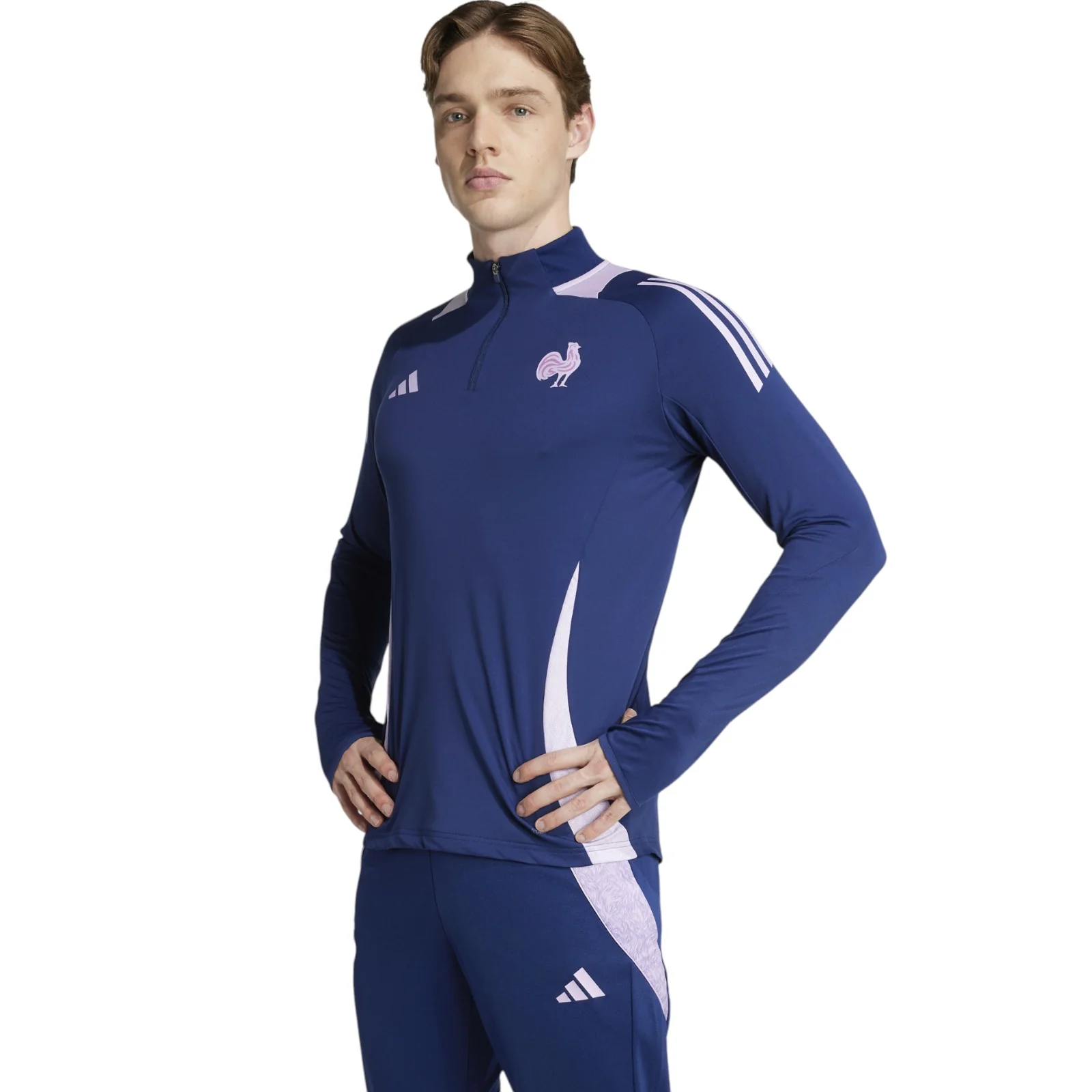 adidas France Rugby WRWC2 2025/26 Mens Half-Zip Training Top - Image 3
