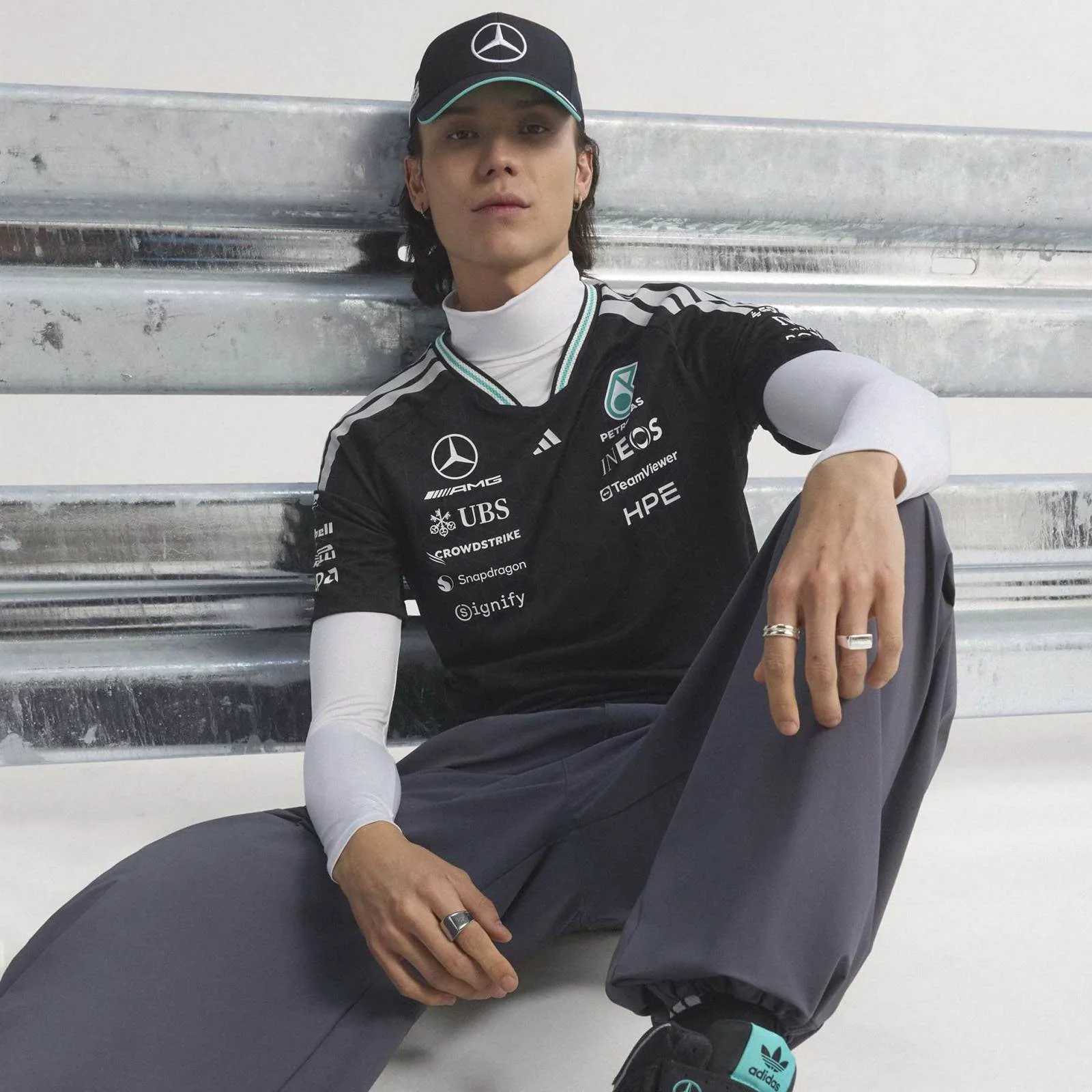 adidas Mercedes Formula 1 Motorsport Adults Driver Jersey - Image 13