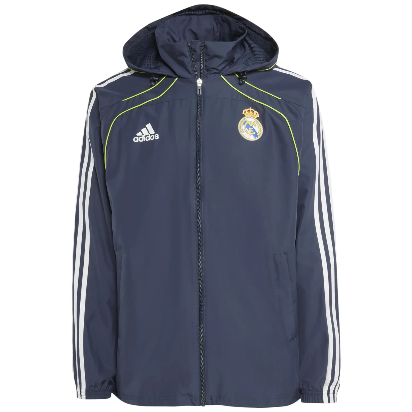adidas Real Madrid Adults Full-Zip Windbreaker Jacket - Image 6