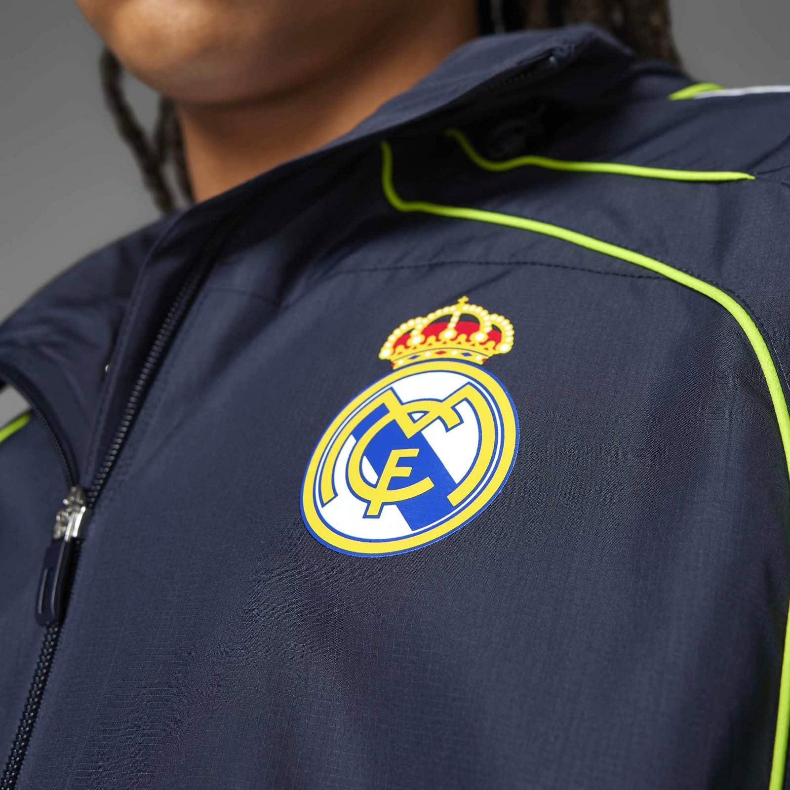 adidas Real Madrid Adults Full-Zip Windbreaker Jacket - Image 9