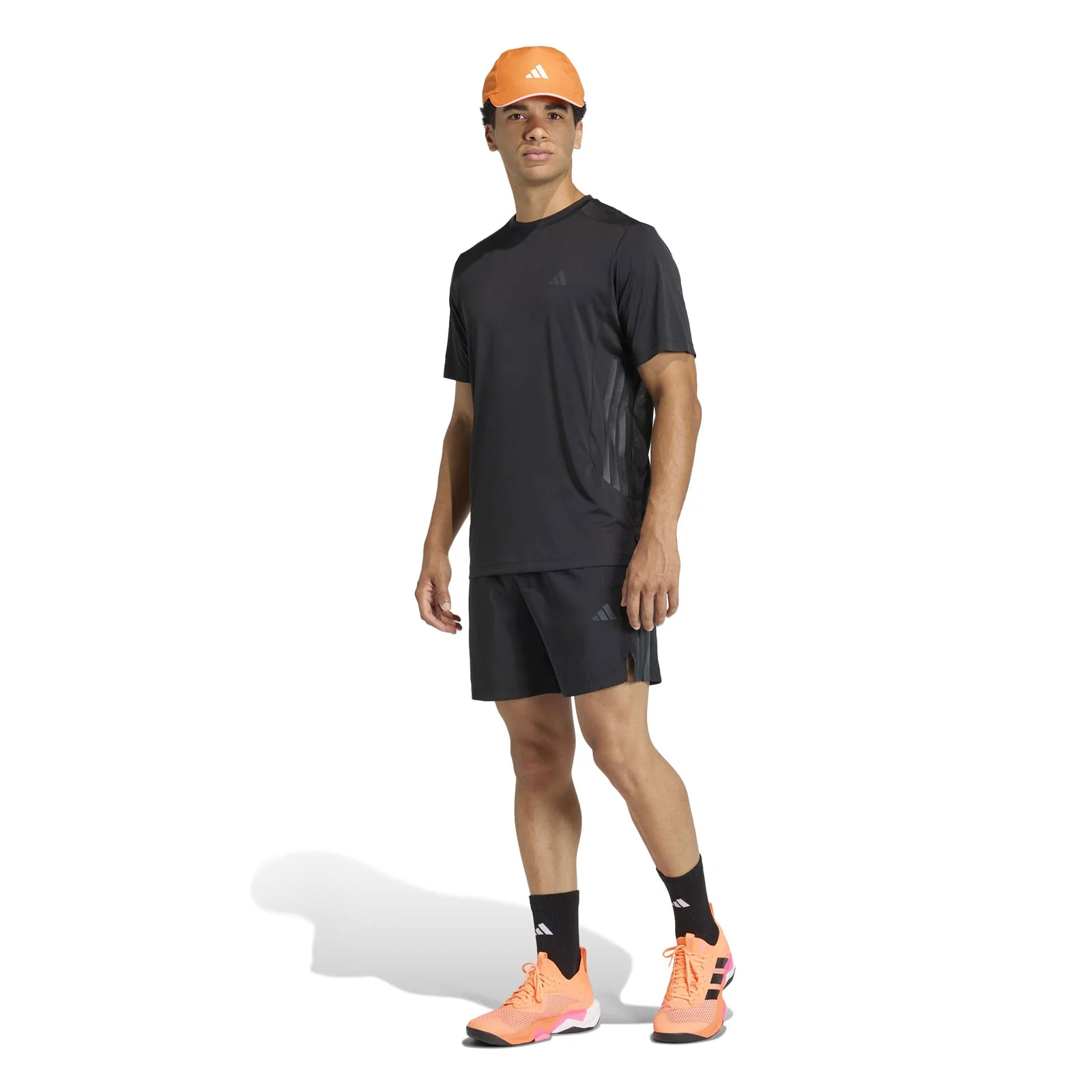 adidas Tech Essentials 3-Stripe Mens Regular-Fit Workout Shorts - Image 3