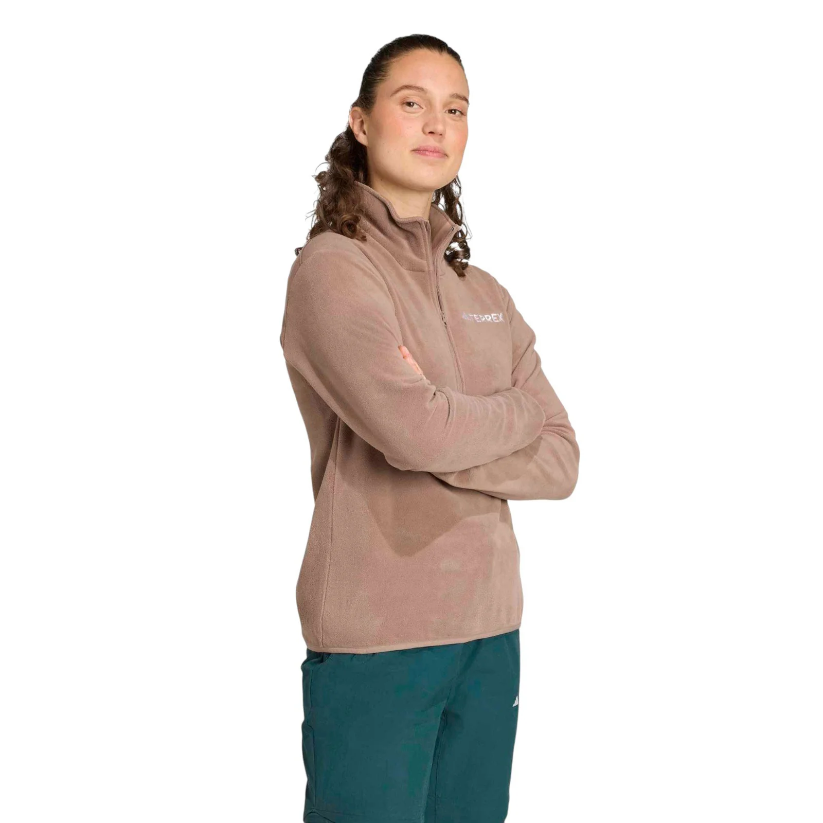 adidas Multi Essentials Womens Half-Zip Fleece Jacket - Image 3