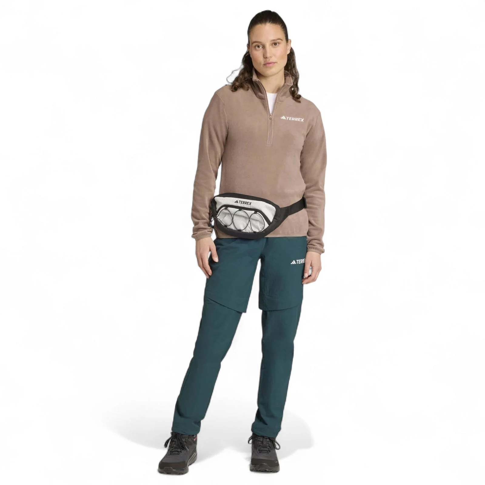 adidas Multi Essentials Womens Half-Zip Fleece Jacket - Image 6