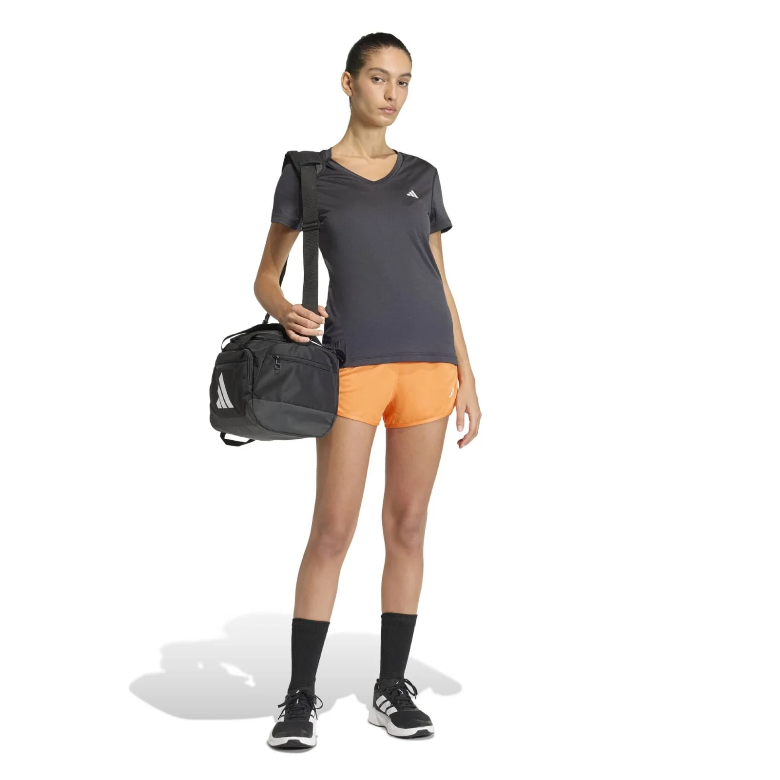 adidas Workout Essentials Slim-Fit Womens V-Neck T-Shirt - Image 5
