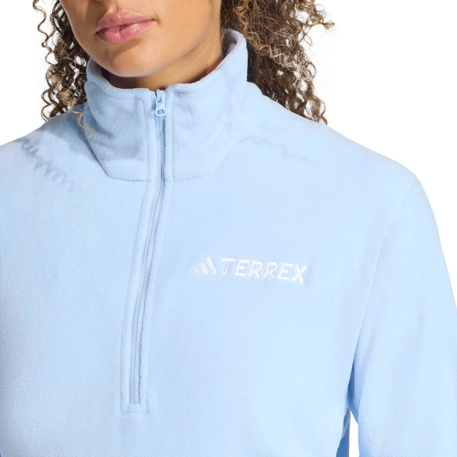 adidas Multi Essentials Womens Regular-Fit Half-Zip Fleece - Image 4