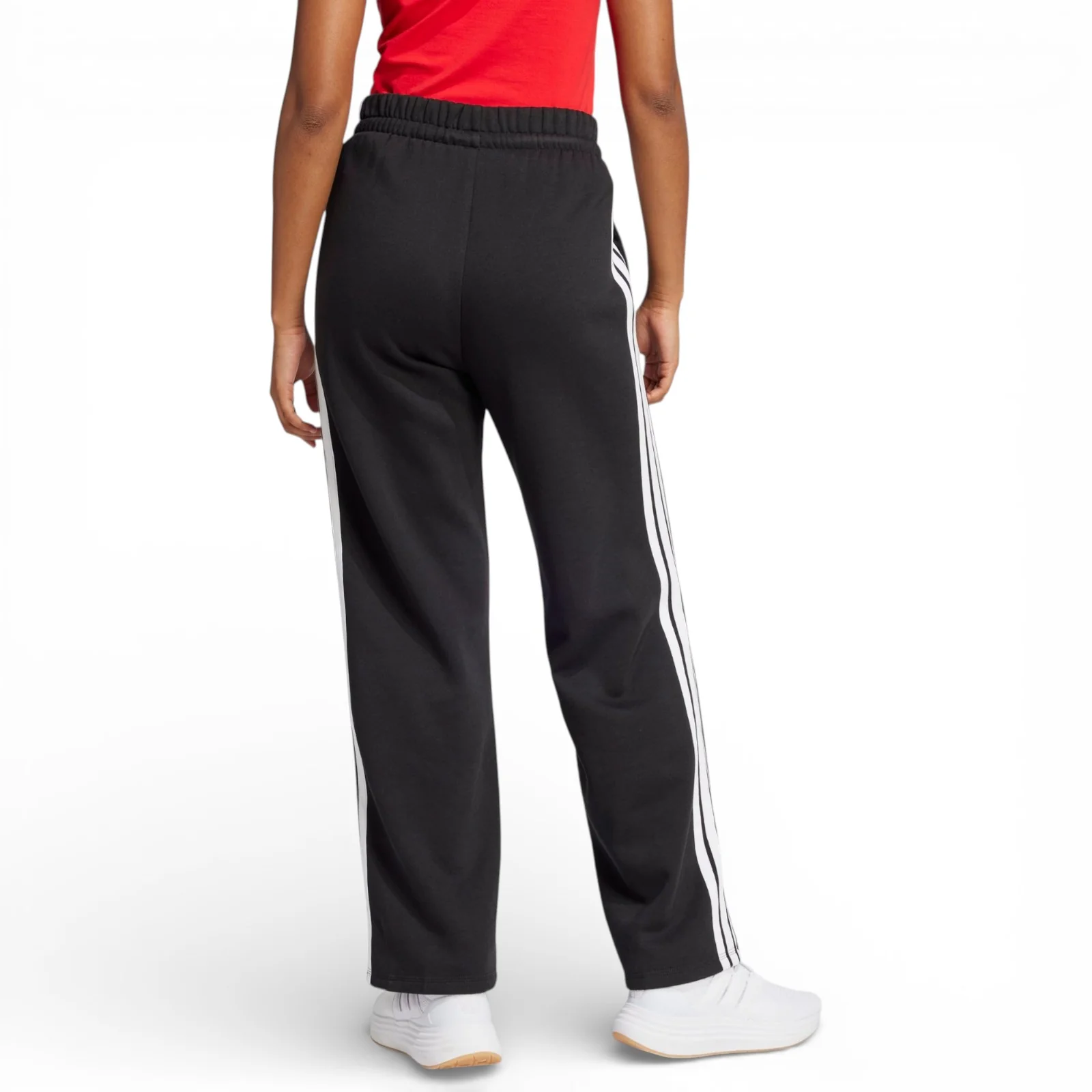 adidas Essentials 3-Stripes Open-Hem Womens Fleece Joggers - Image 2