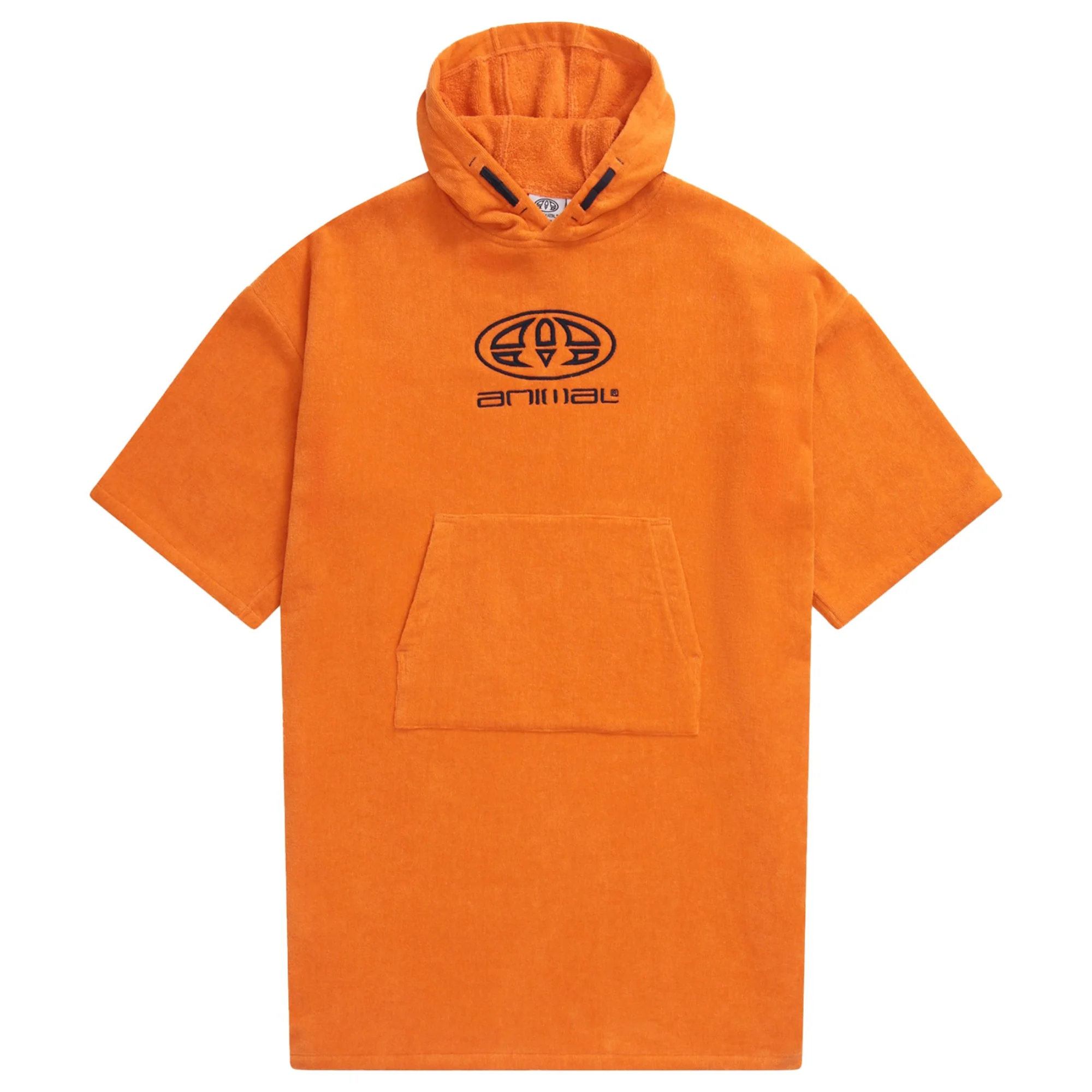 Animal Kids Gill Towelling Organic Poncho Orange