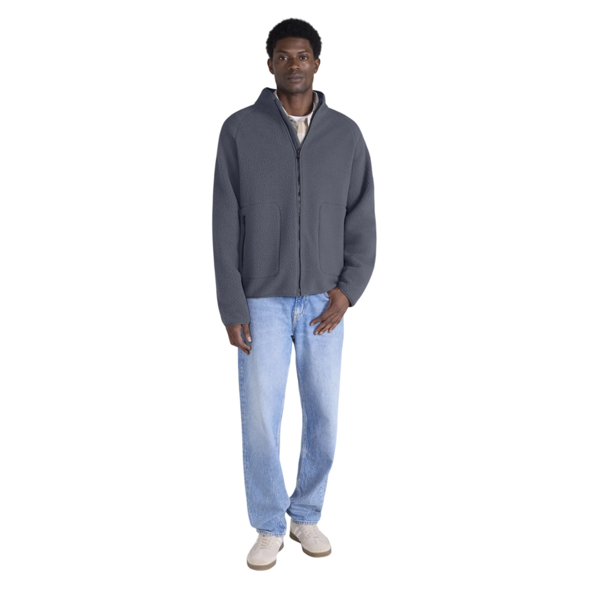 Animal Mens Andy Borg Fleece Jacket Light Grey - Image 4