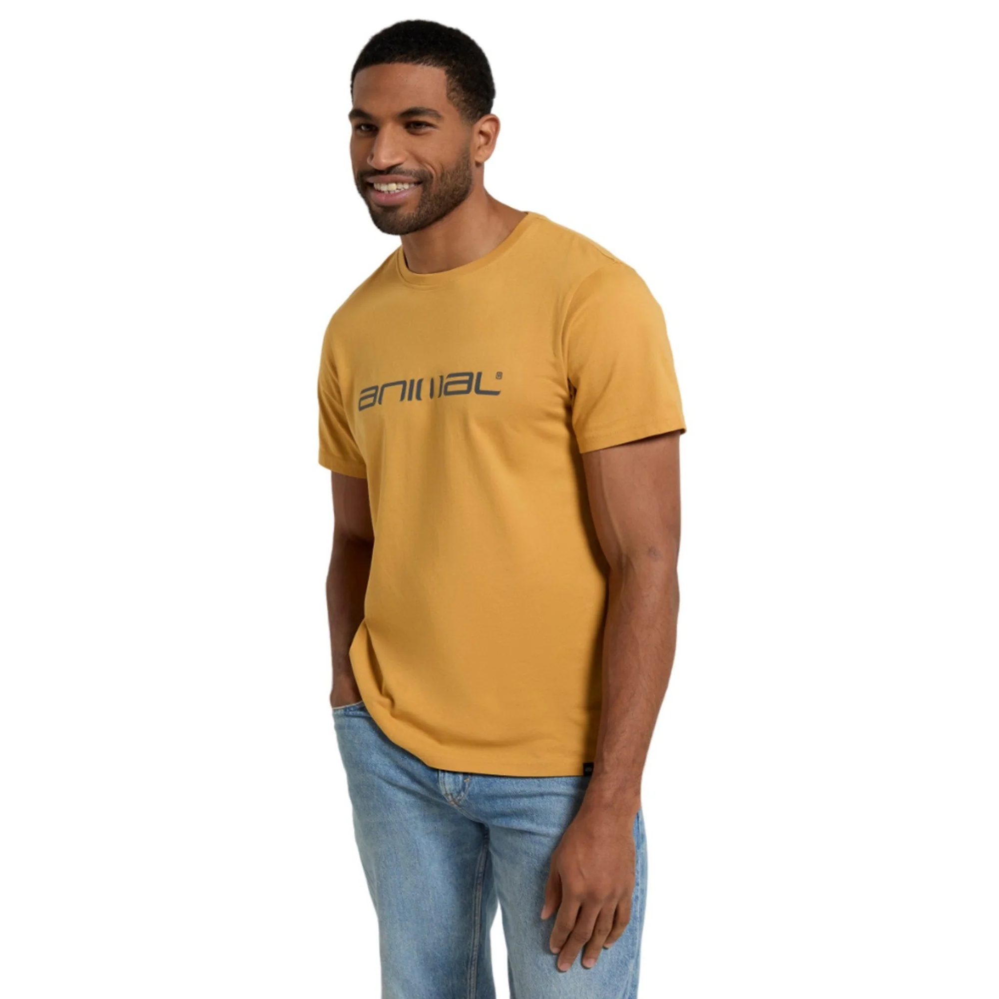 Animal Mens Classico Organic T-Shirt Mustard