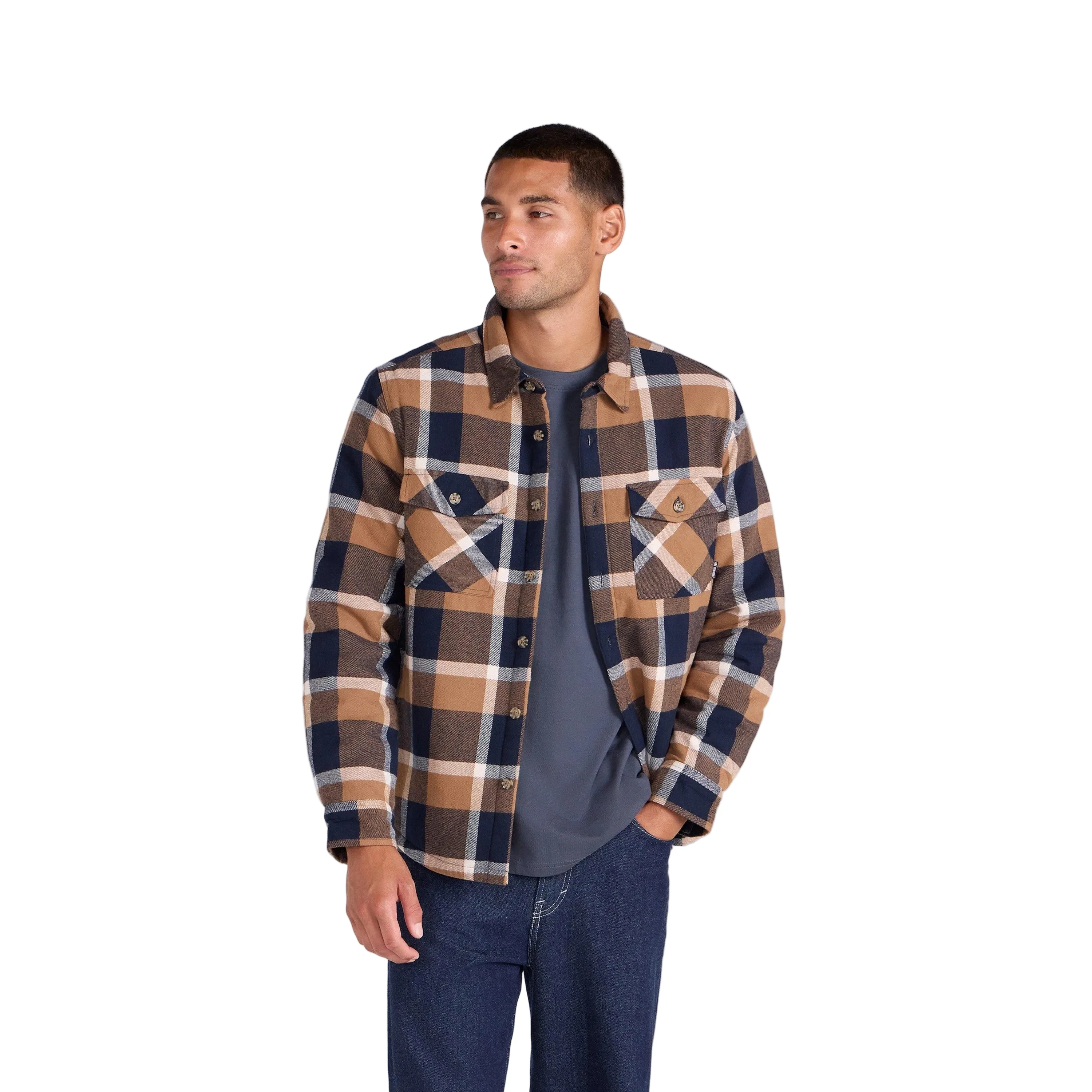 Animal Mens Tide Plaid Organic Shirt Mustard