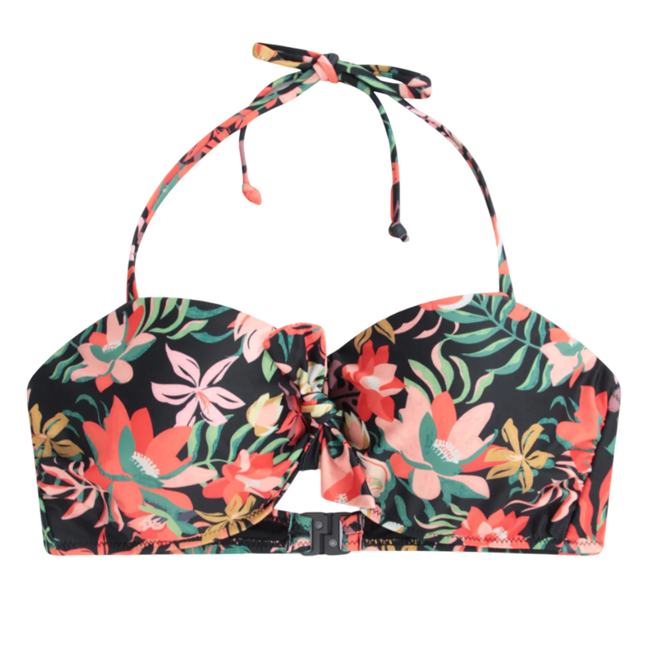 Animal Womens Docks Printed Front Tie Bikini Top Mixed