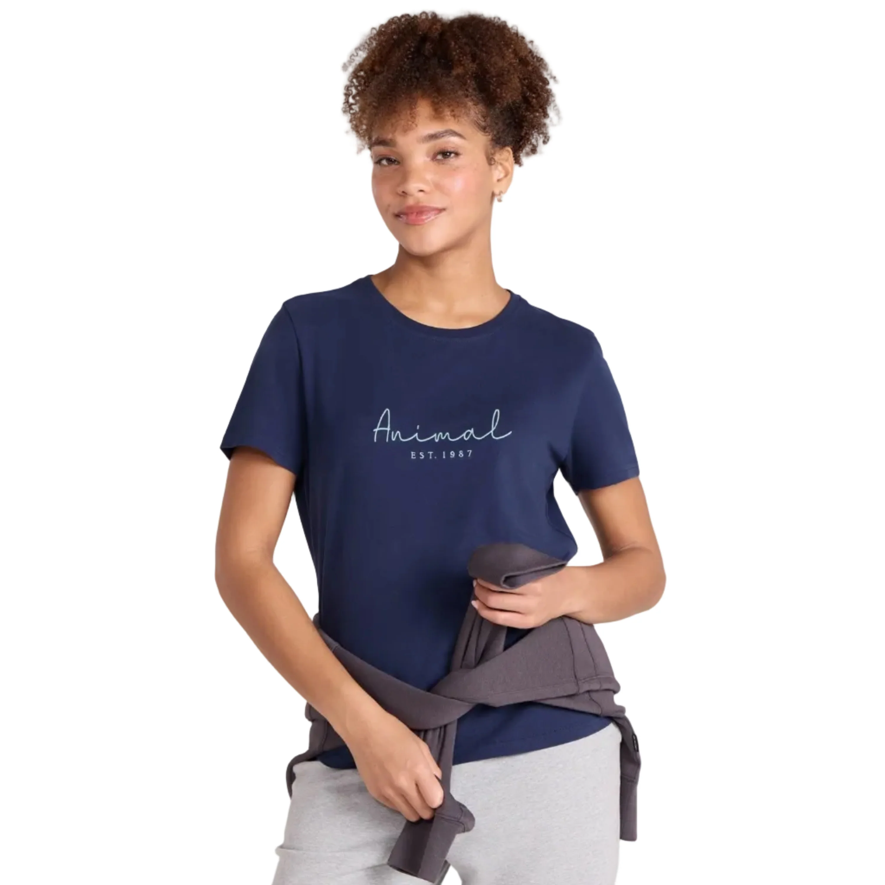 Animal Womens Marina Logo Organic T-Shirt Cobalt