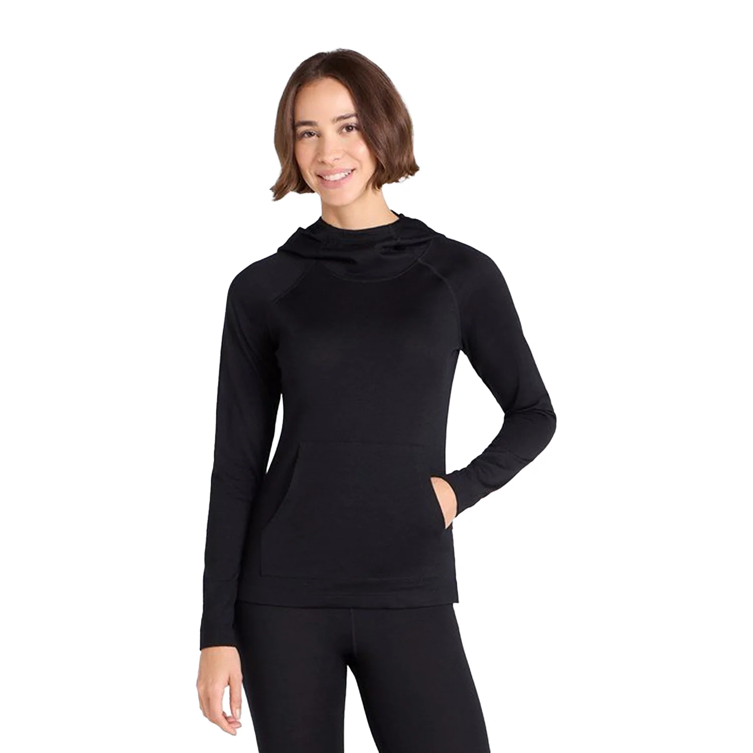 Animal Womens Merino Wool Hoodie Black