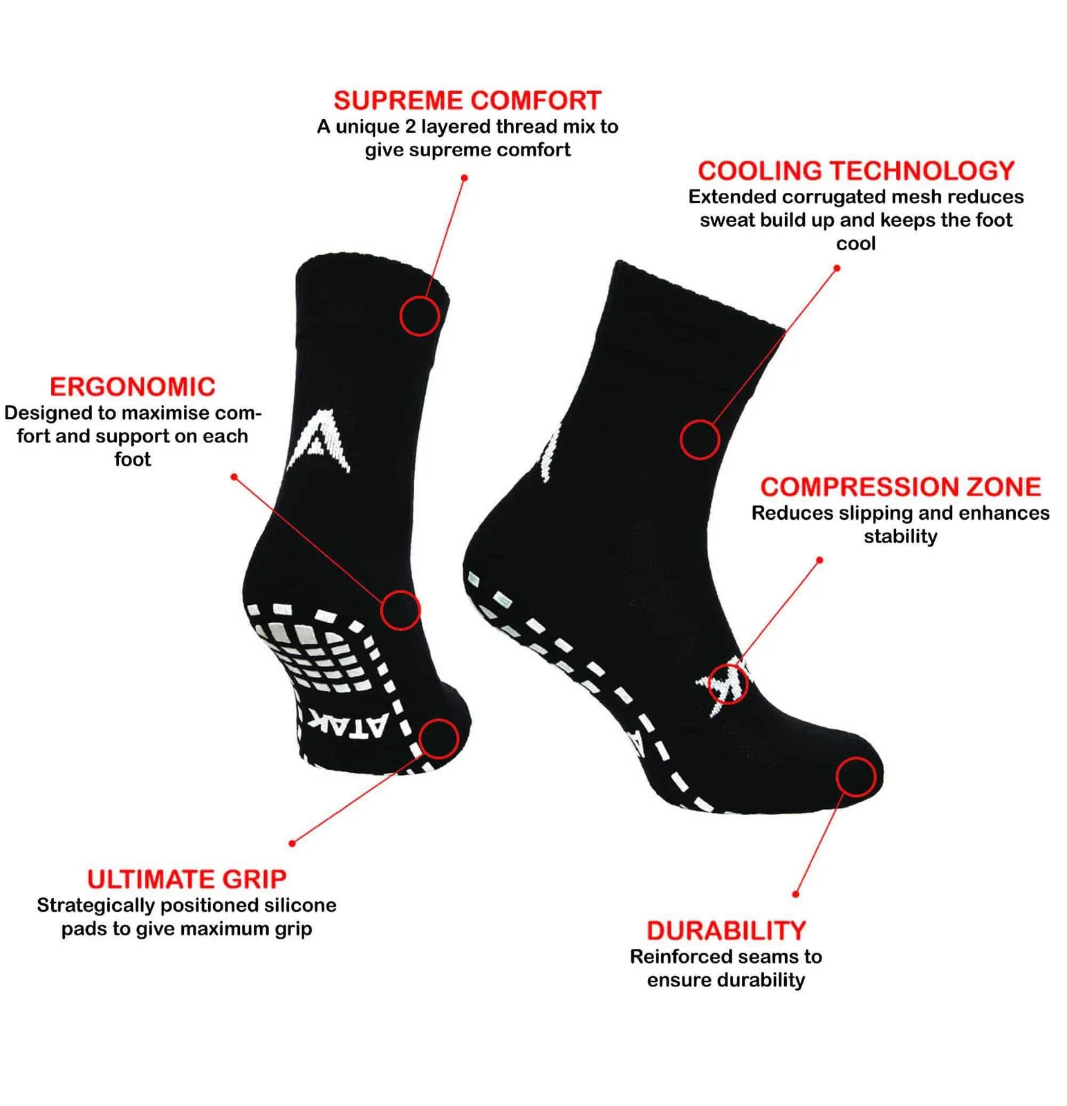 ATAK Gripzlite Pro Adult Socks - Image 6