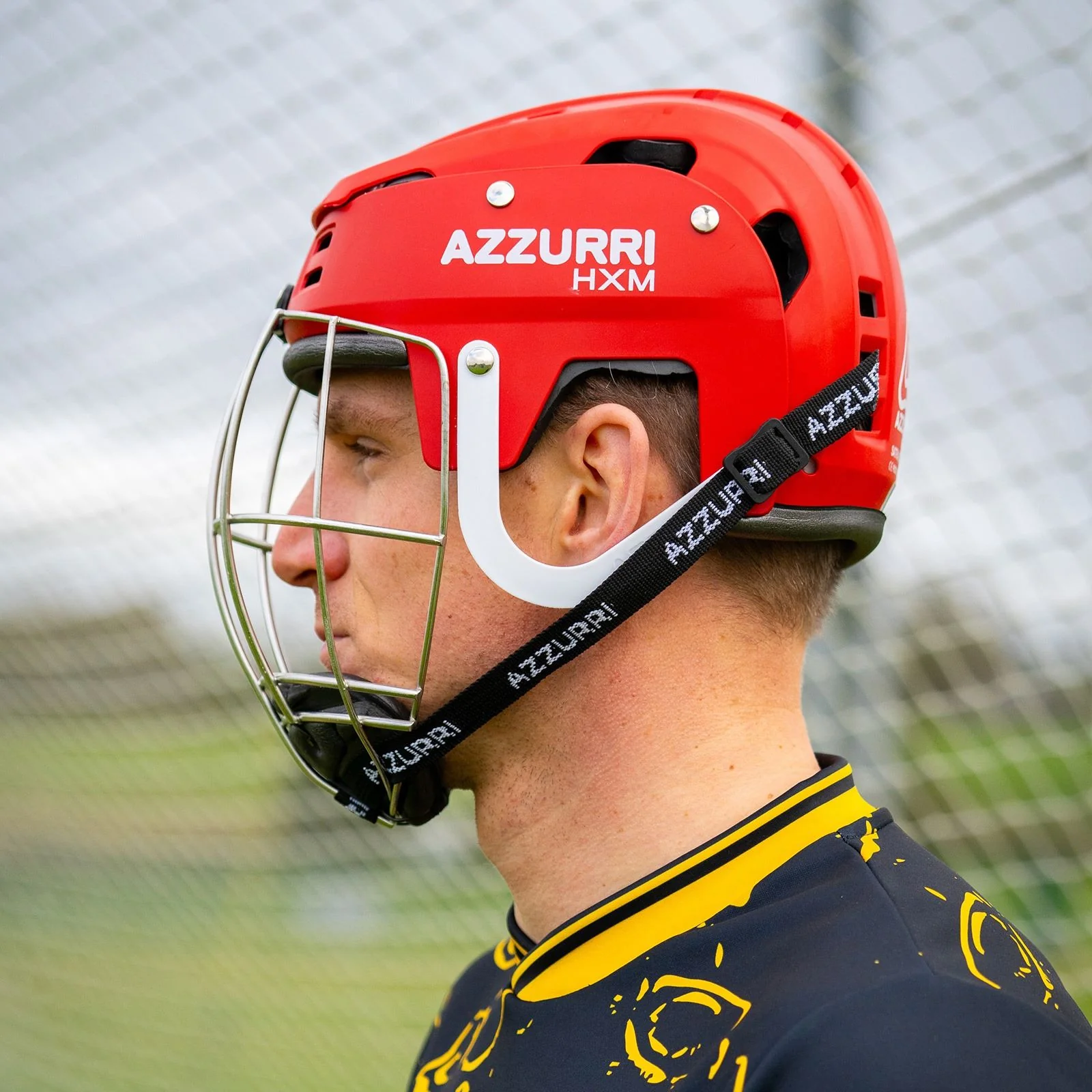 Azzurri HXM Hurling / Camogie Helmet - Red - Image 5