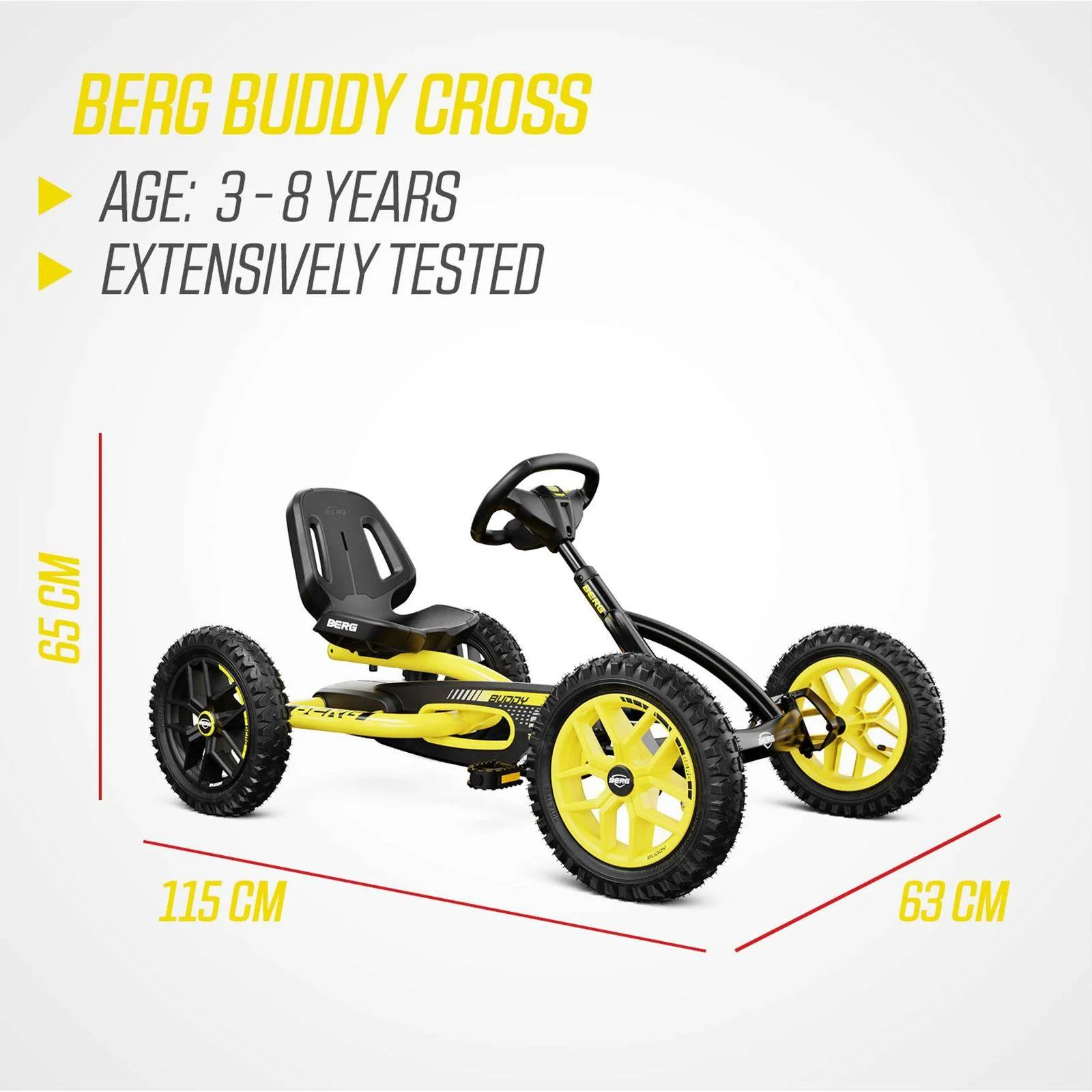 BERG Buddy Cross Yellow Go-Kart - Image 9