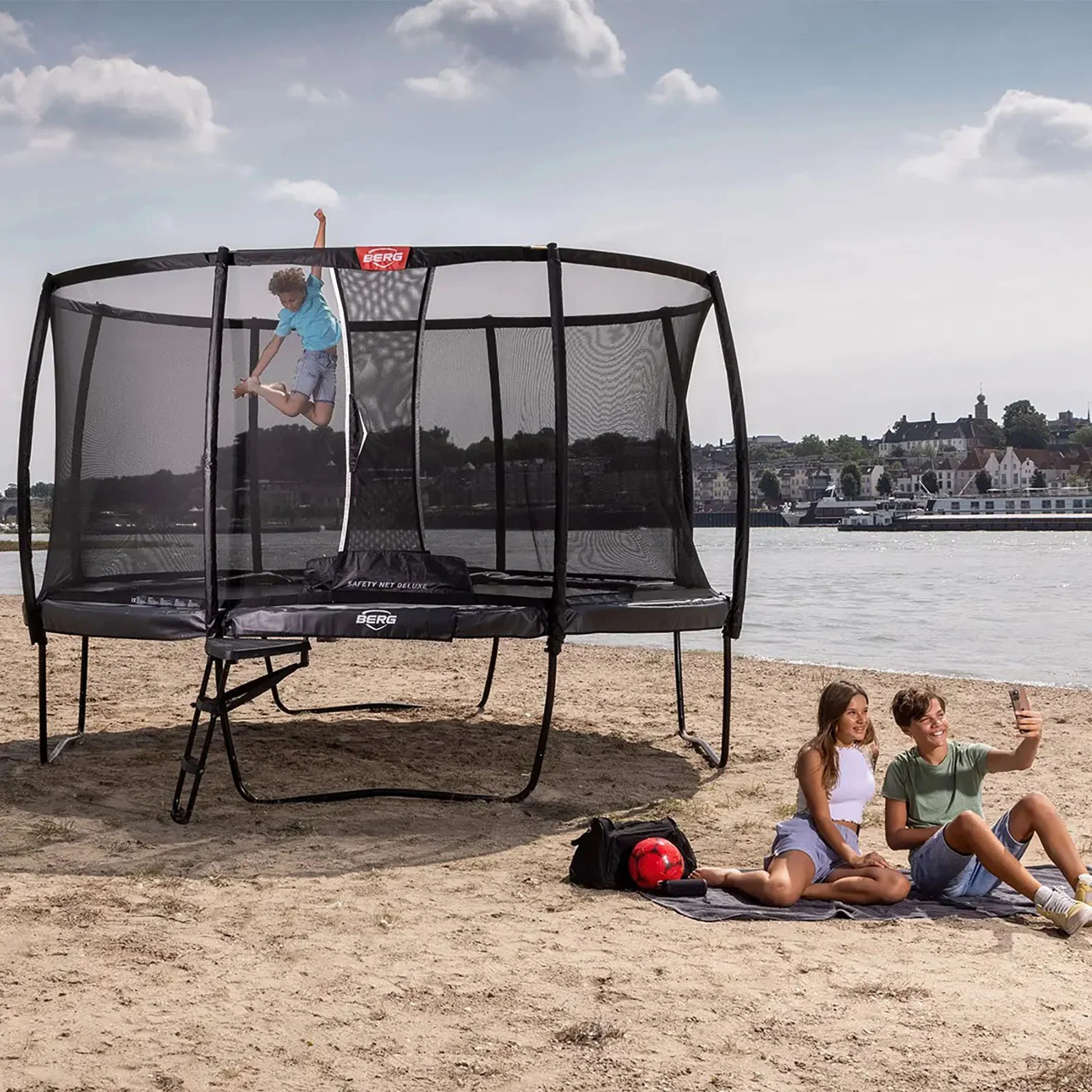 BERG Elite Regular 330 Trampoline Grey + Safety Net Deluxe - Image 2