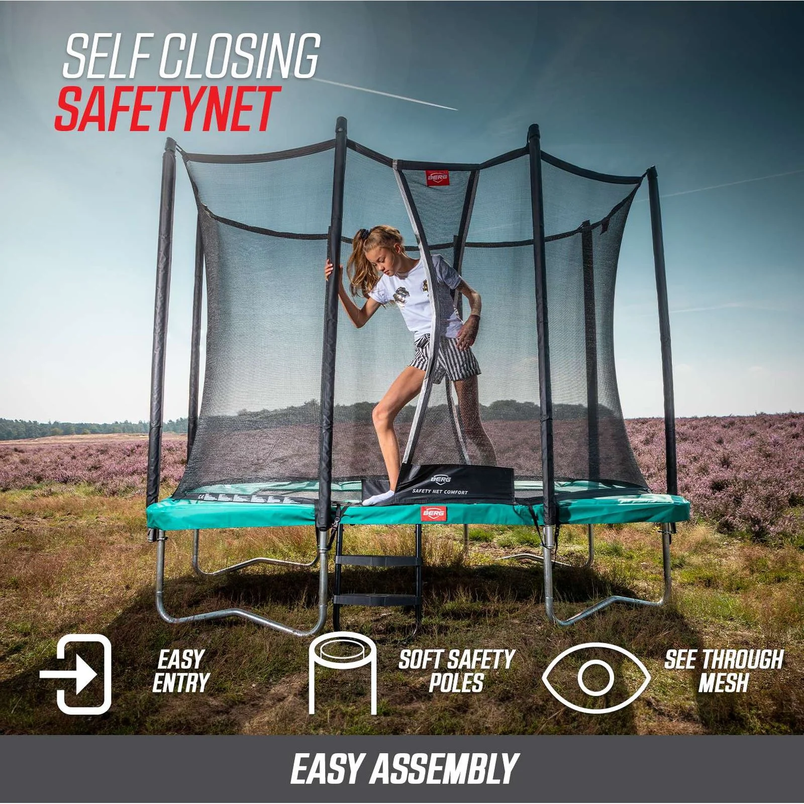 BERG Favorit Regular 430 Trampoline Black + Safety Net Comfort - Image 3