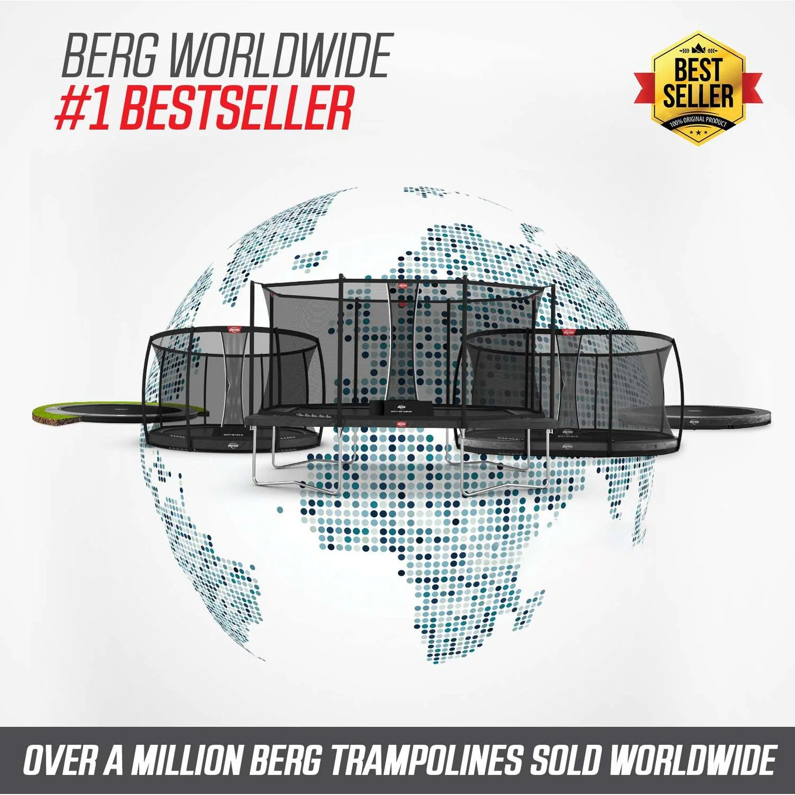 BERG Favorit Regular 430 Trampoline Grey + Safety Net Comfort - Image 2