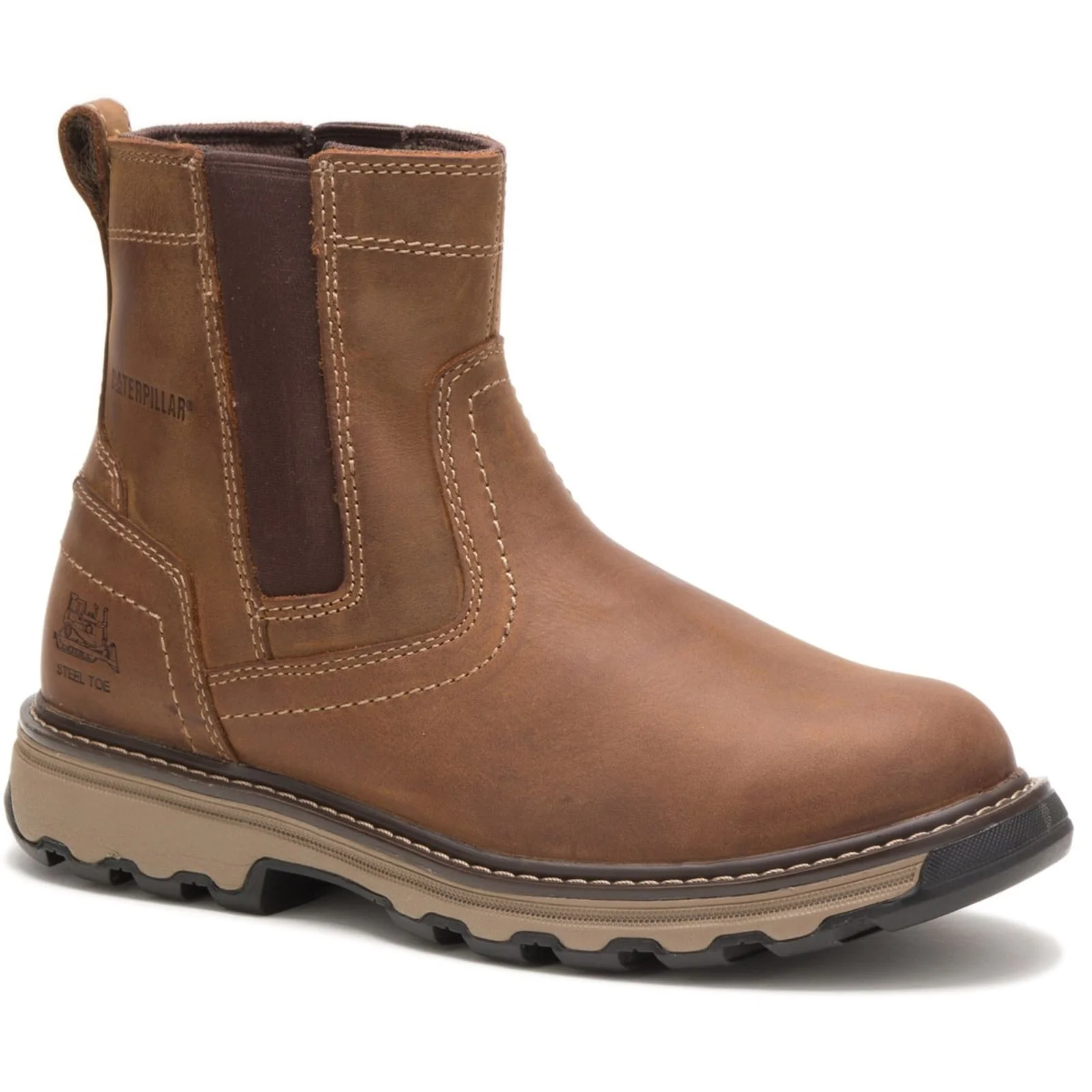 Caterpillar Mens Pelton Safety Boot Dark Beige - Image 6