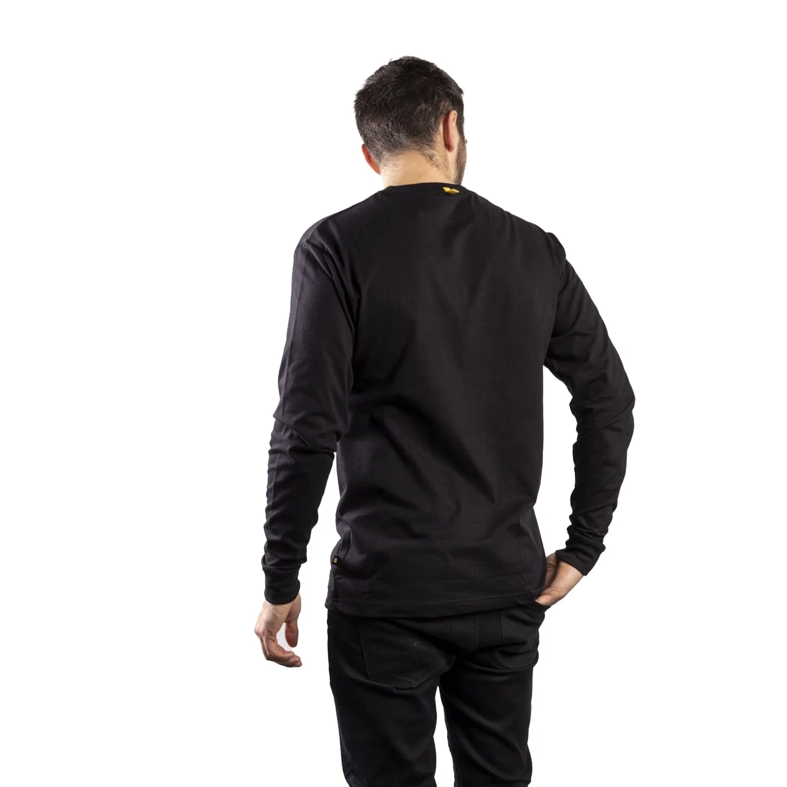 Caterpillar Mens Trademark Banner Long Sleeve T-Shirt Black - Image 3