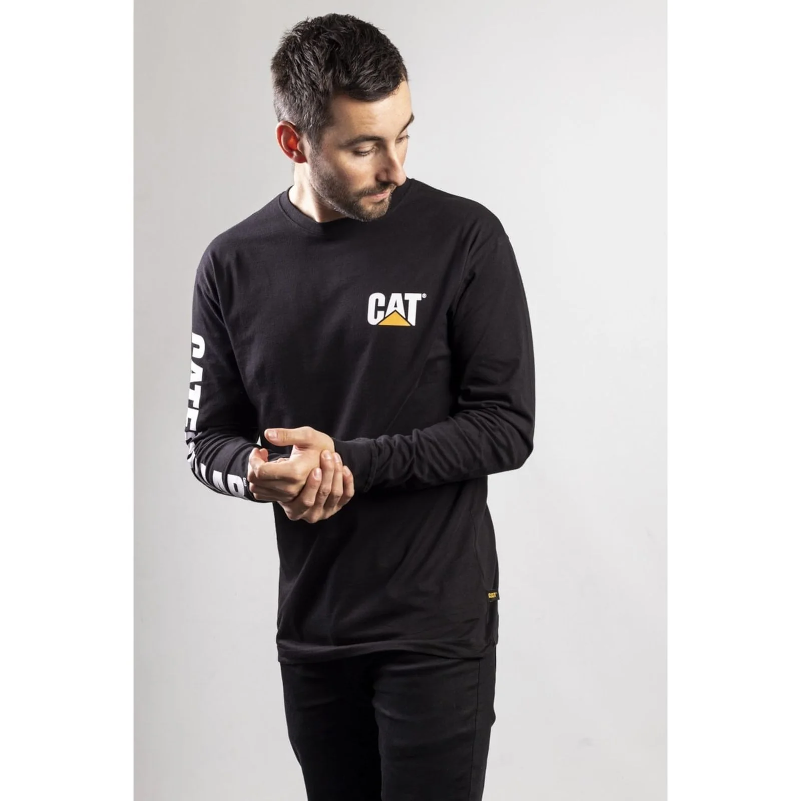 Caterpillar Mens Trademark Banner Long Sleeve T-Shirt Black - Image 5