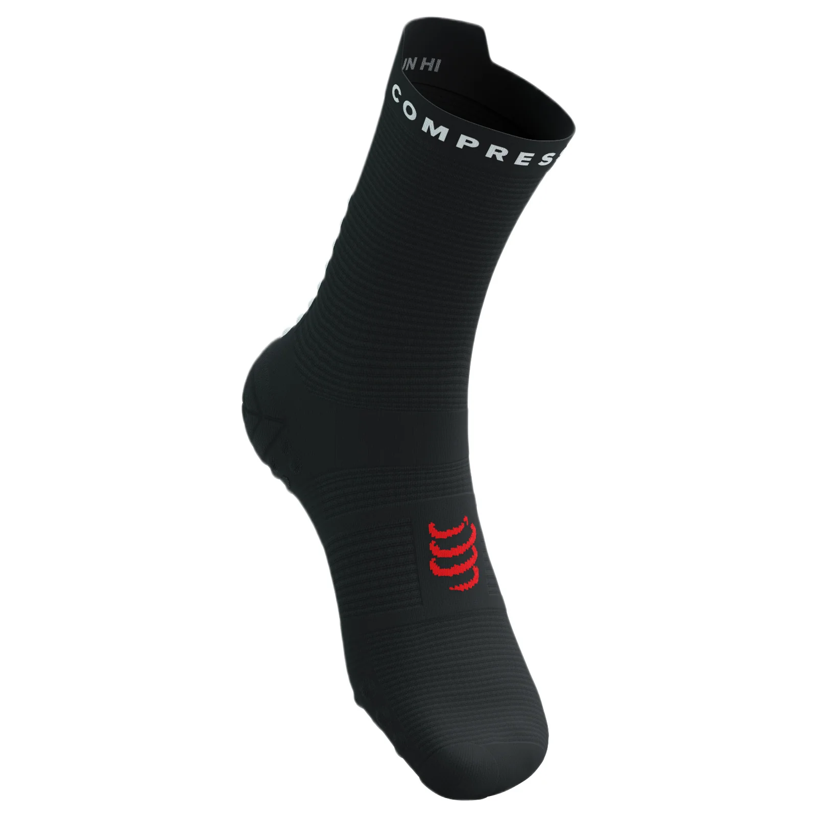 Compressport Pro Racing V4.0 Run High Socks - Black / White - Image 2