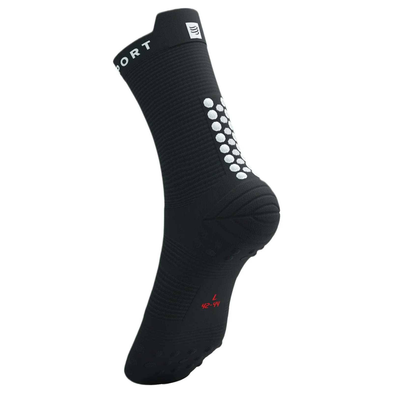 Compressport Pro Racing V4.0 Run High Socks - Black / White - Image 7