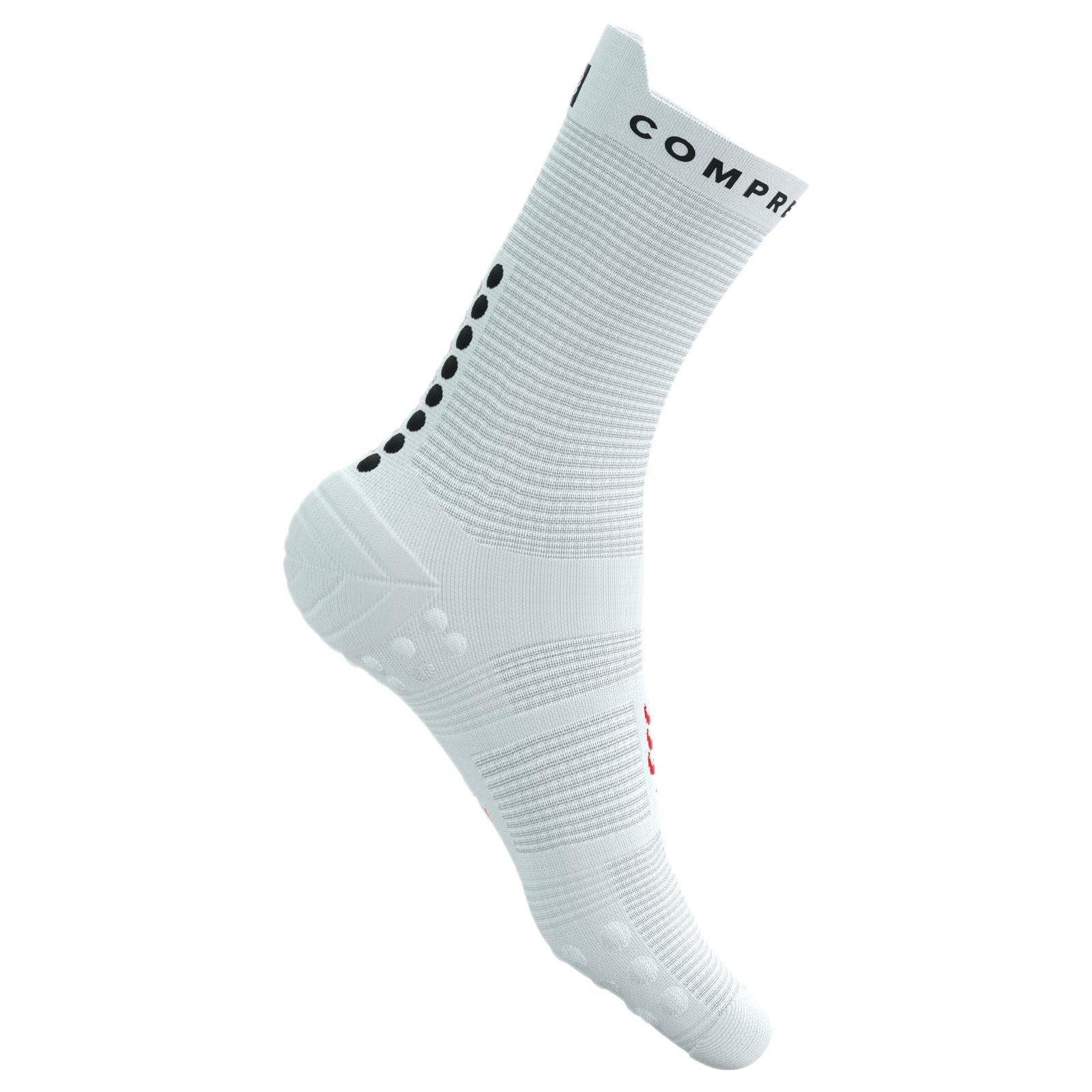 Compressport Pro Racing V4.0 Run High Socks - White / Black - Image 3