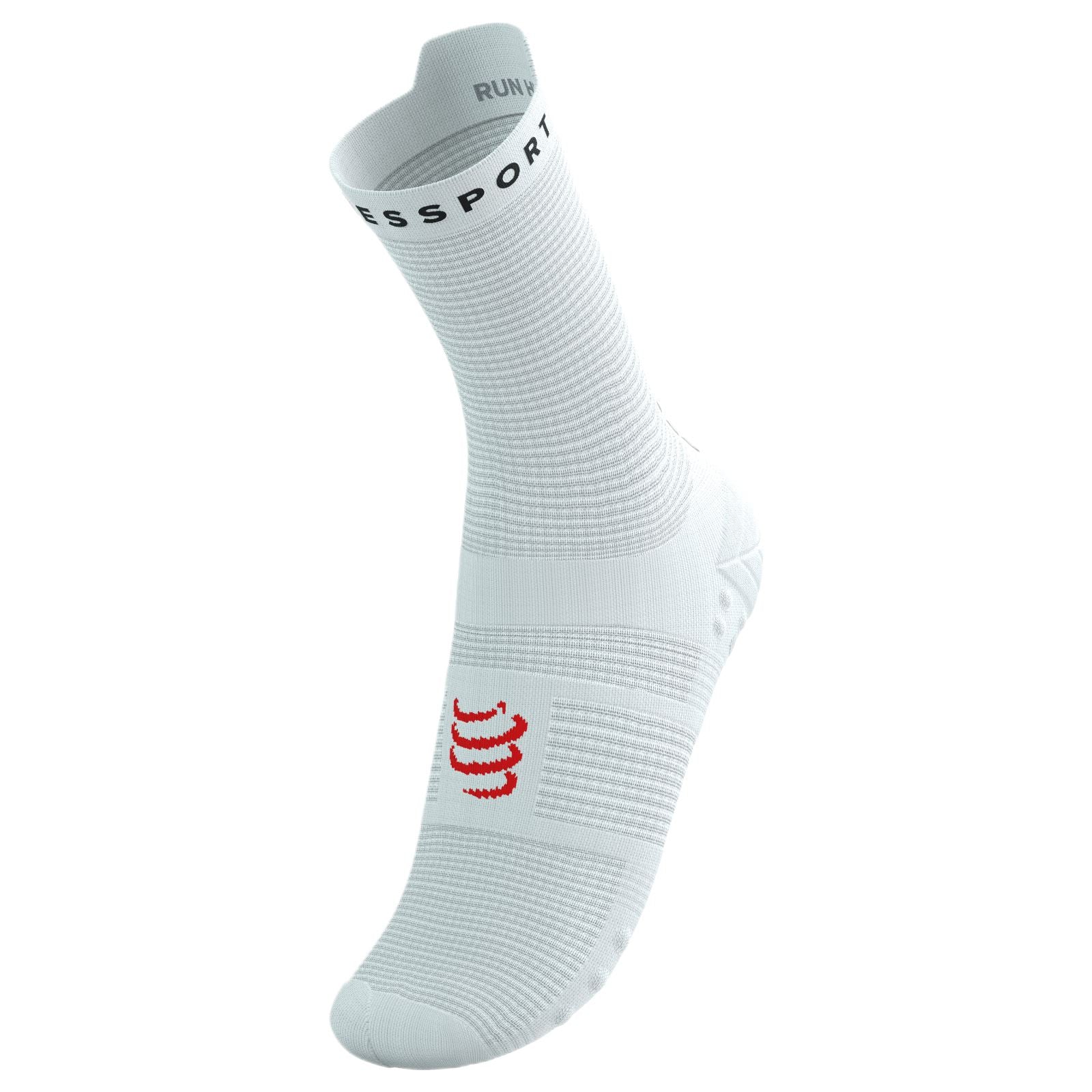 Compressport Pro Racing V4.0 Run High Socks - White / Black - Image 9