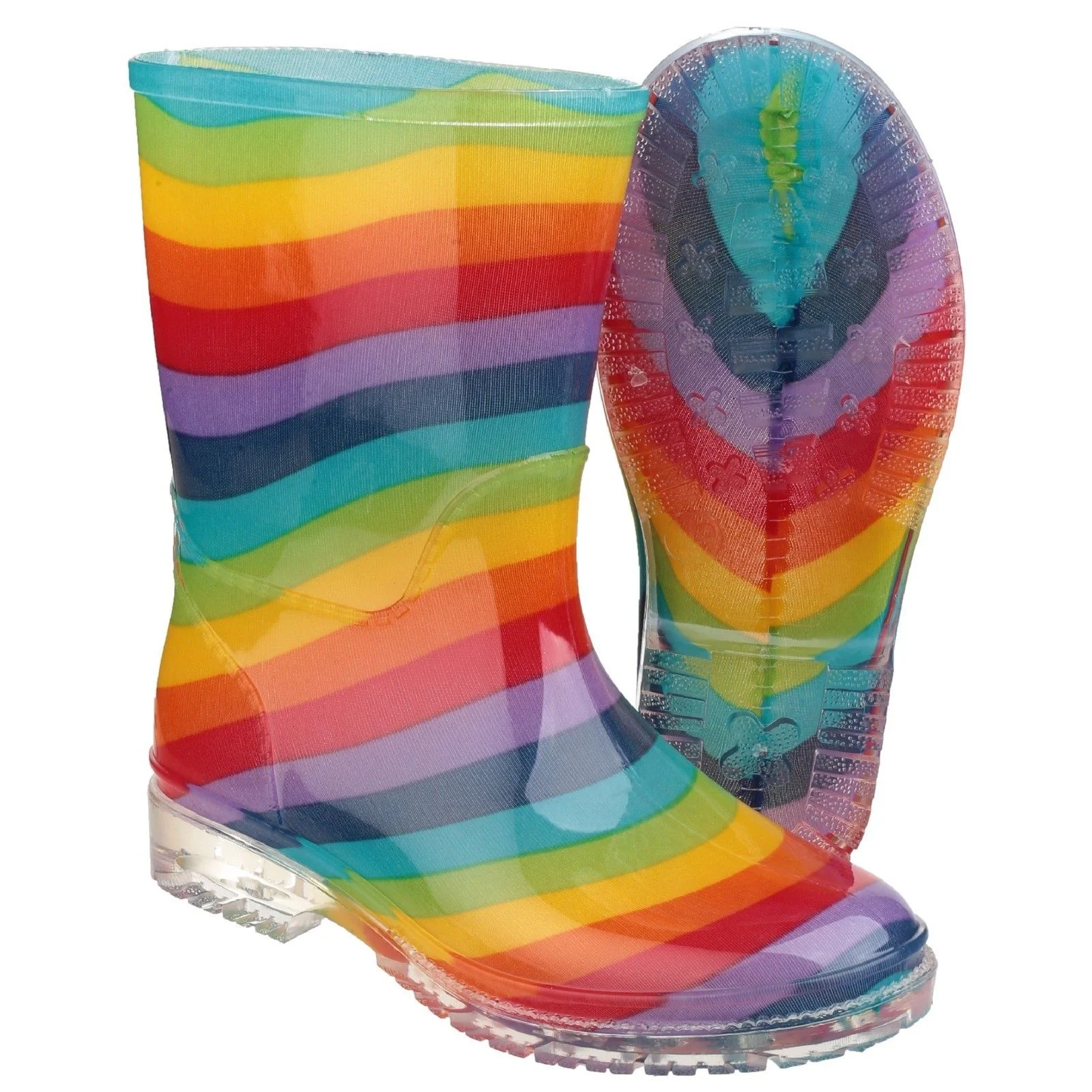 Cotswold Junior Girls Pvc Wellington Rainbow - Image 5