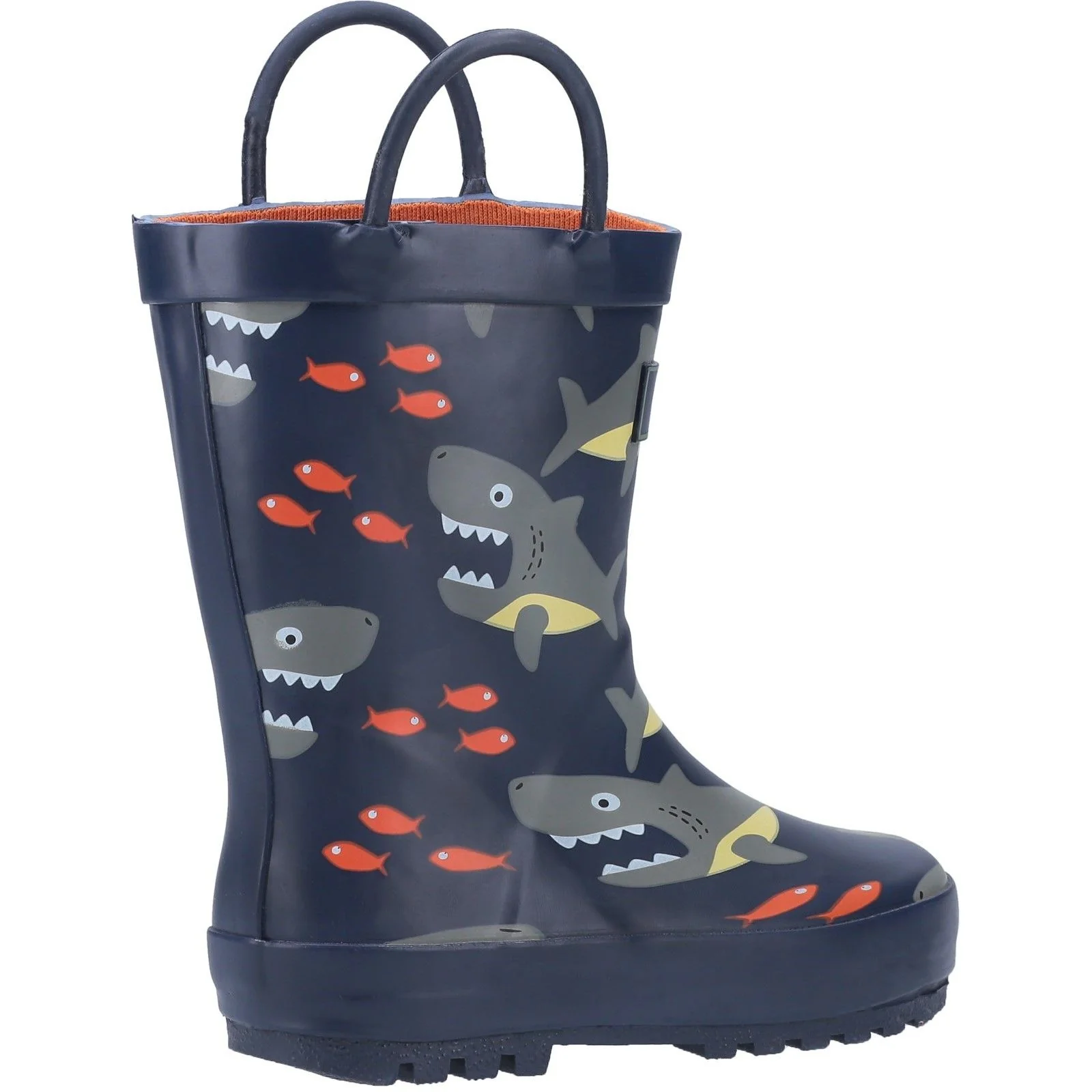 Cotswold Junior Kids Puddle Waterproof Pull On Boot Shark - Image 3