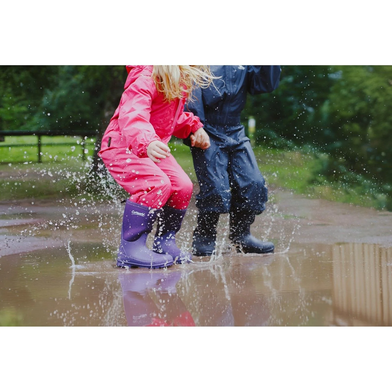 Cotswold Kids Hilly Neoprene Childrens Wellington Boot Purple - Image 4