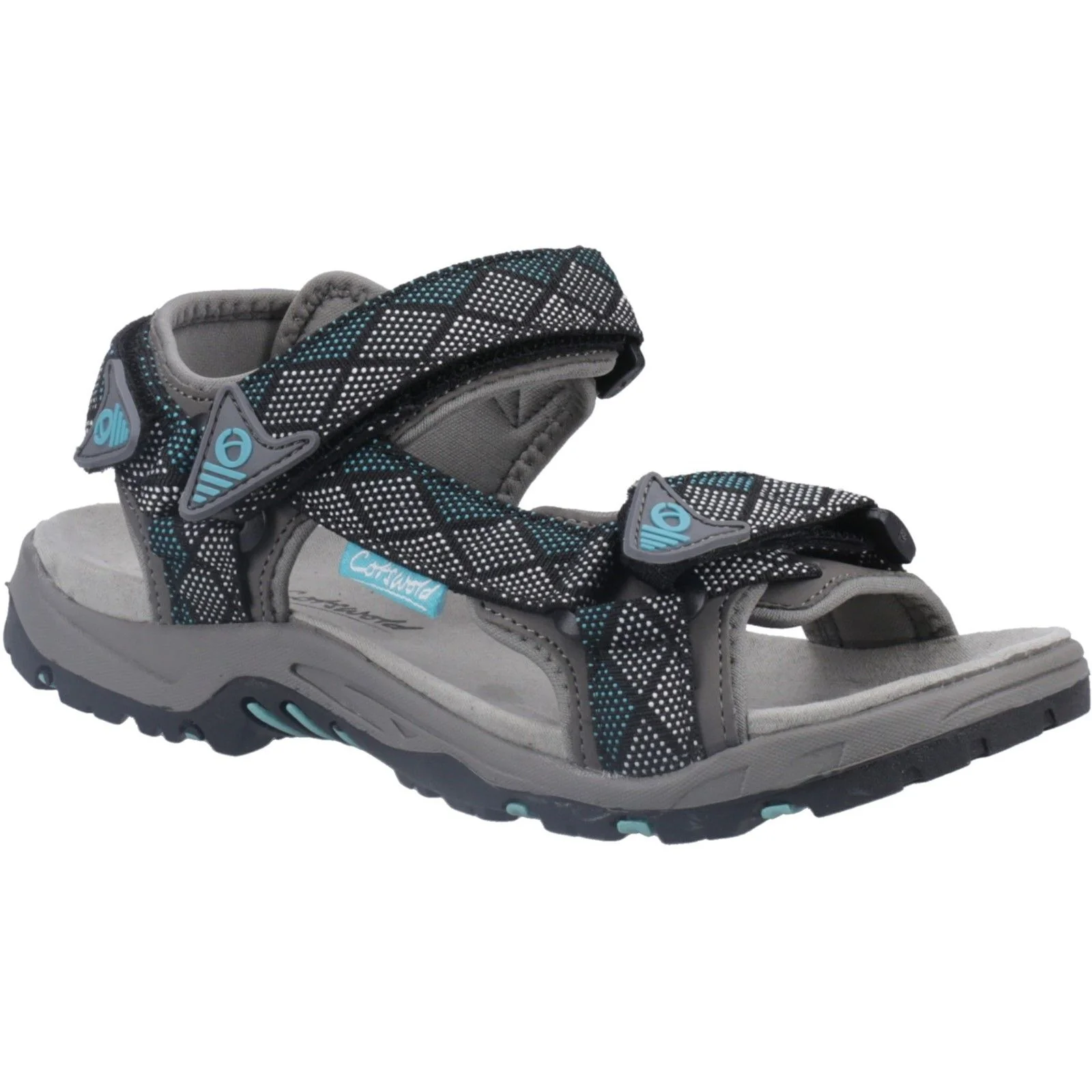 Cotswold Womens Foxcote Sandals Grey/Turquoise - Image 5