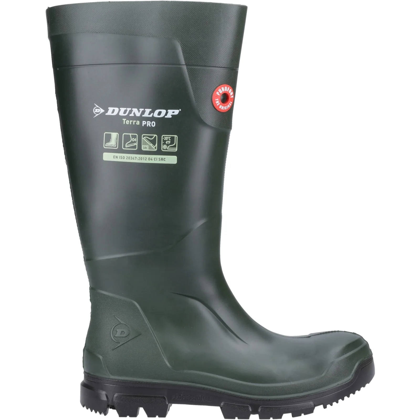 Dunlop Mens TerraPro Full Safety Wellington Green