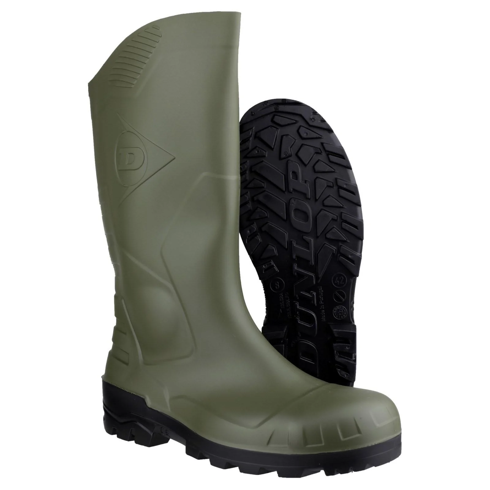 Dunlop Unisex Devon Full Safety Wellington Green/Black - Image 4