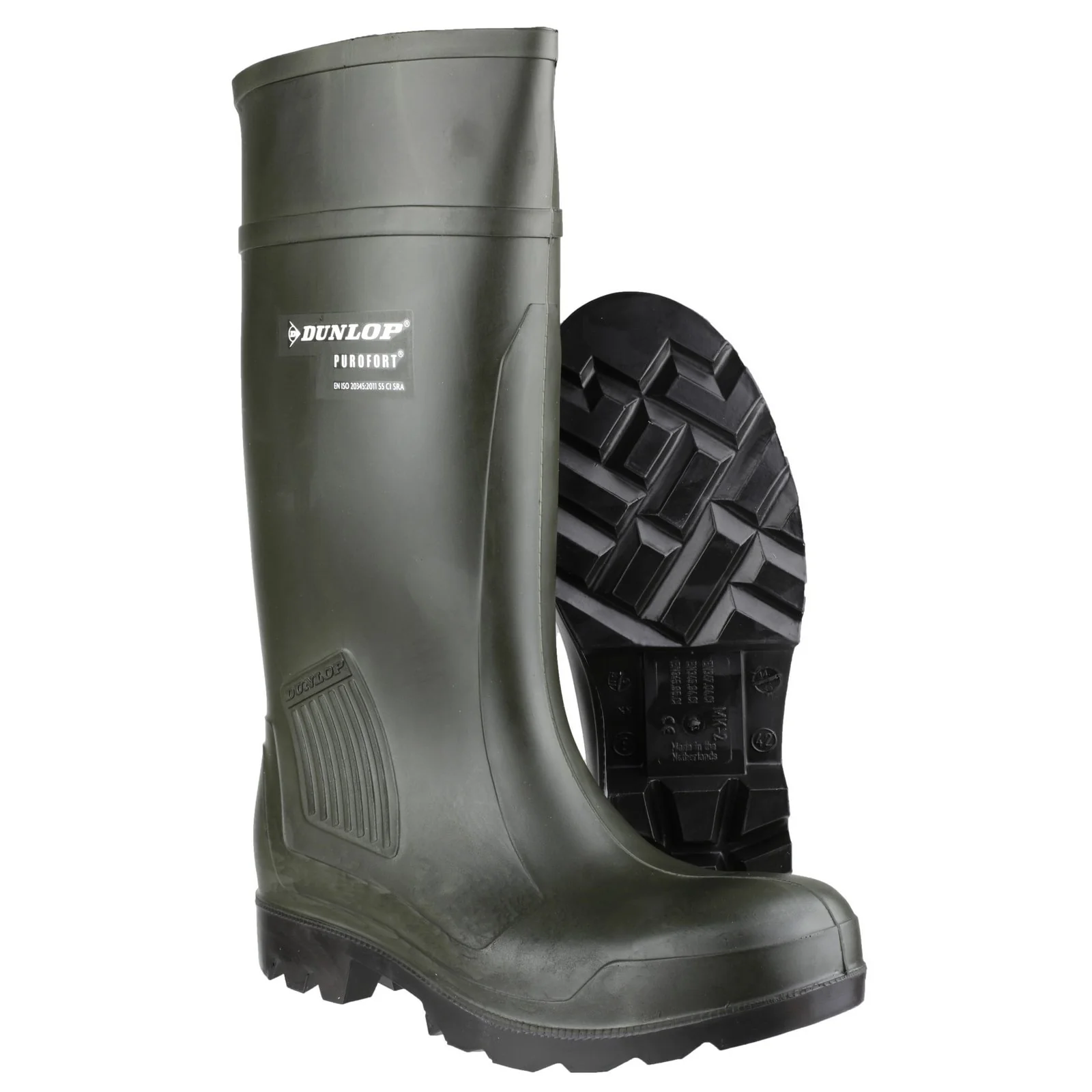 Dunlop Unisex Purofort Professional Full Safety Wellington Green - Image 4