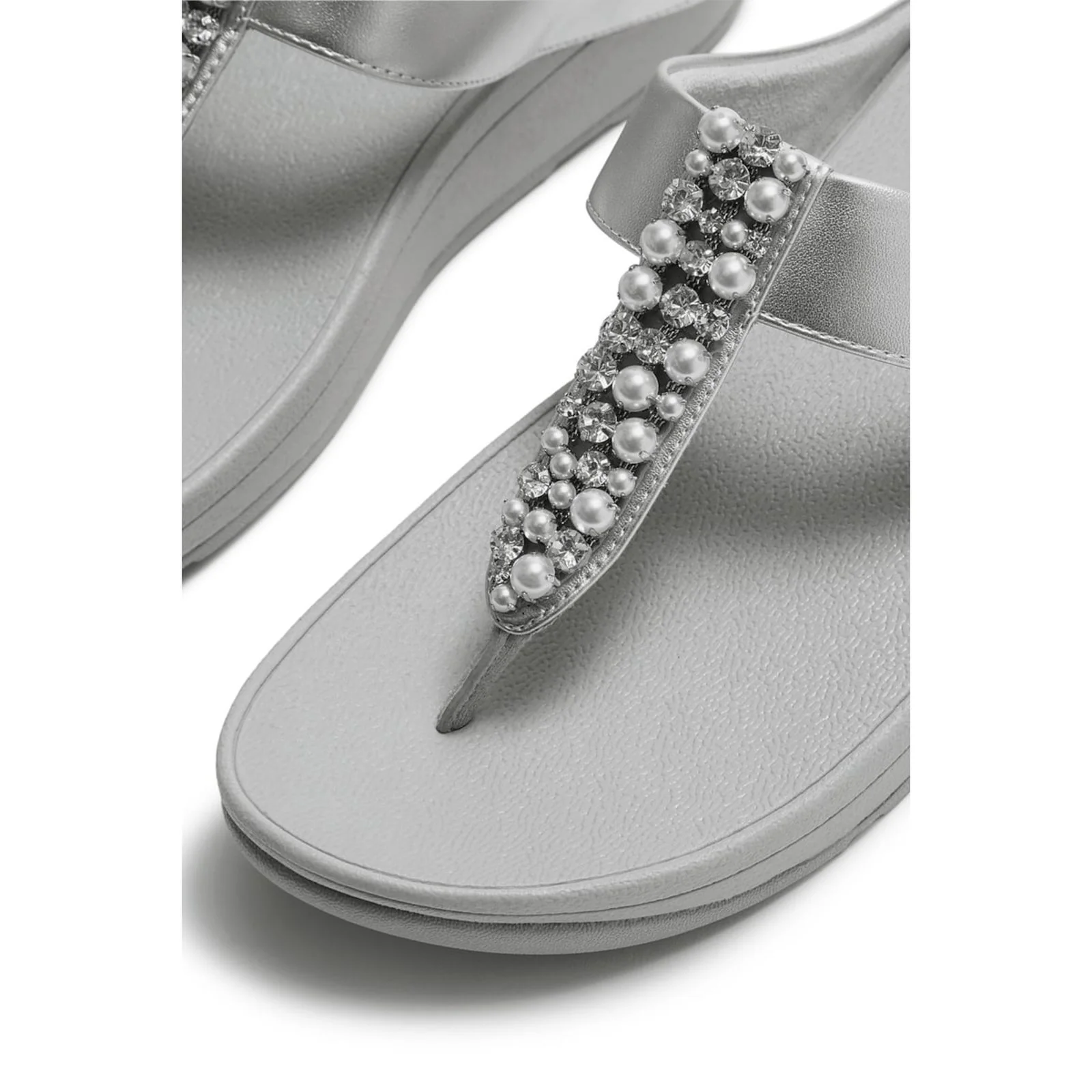 Fitflop Womens Fino Toe-Post Sandals Silver - Image 4