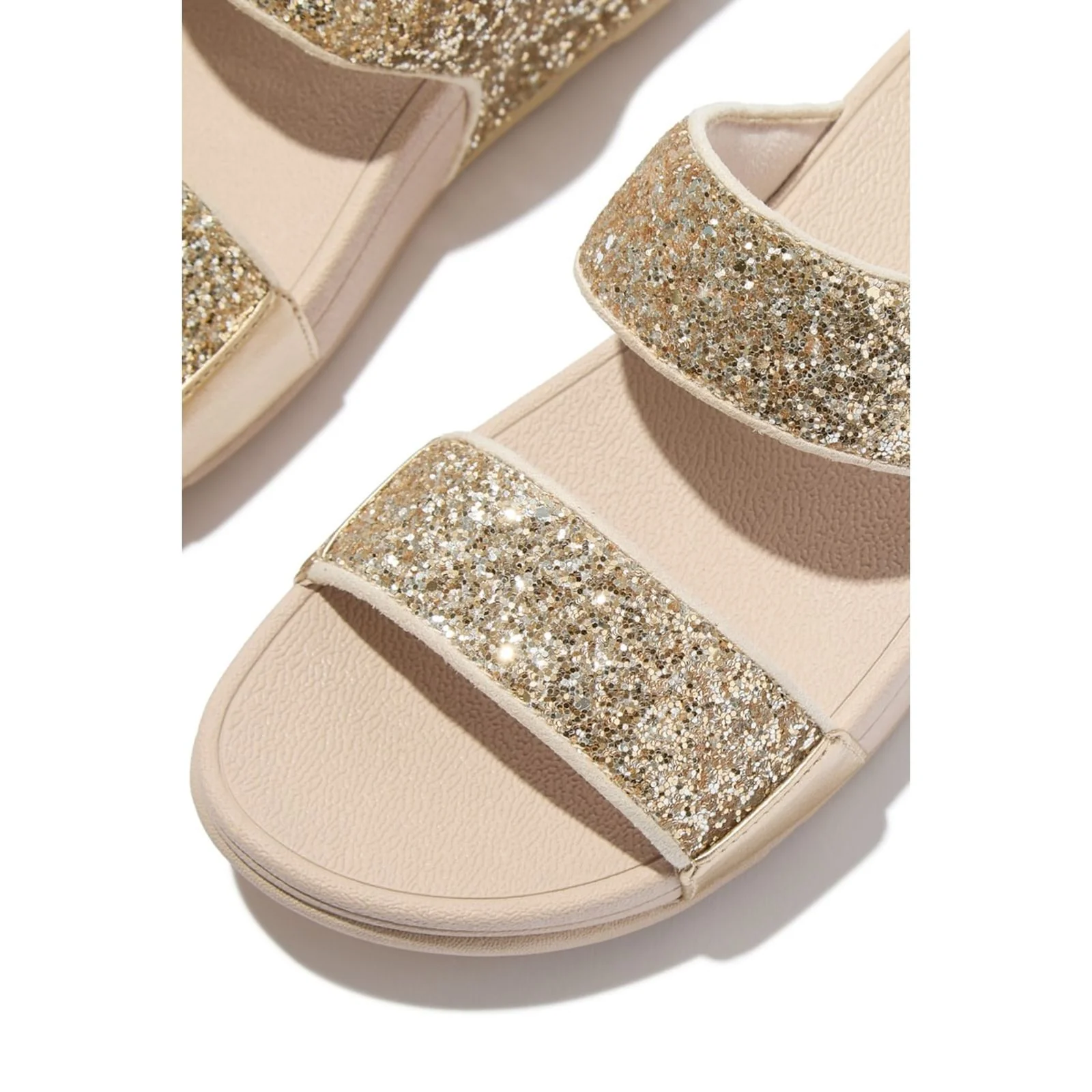 Fitflop Womens Lulu 2 Bar Glitter Sandal Platino/Silver - Image 4