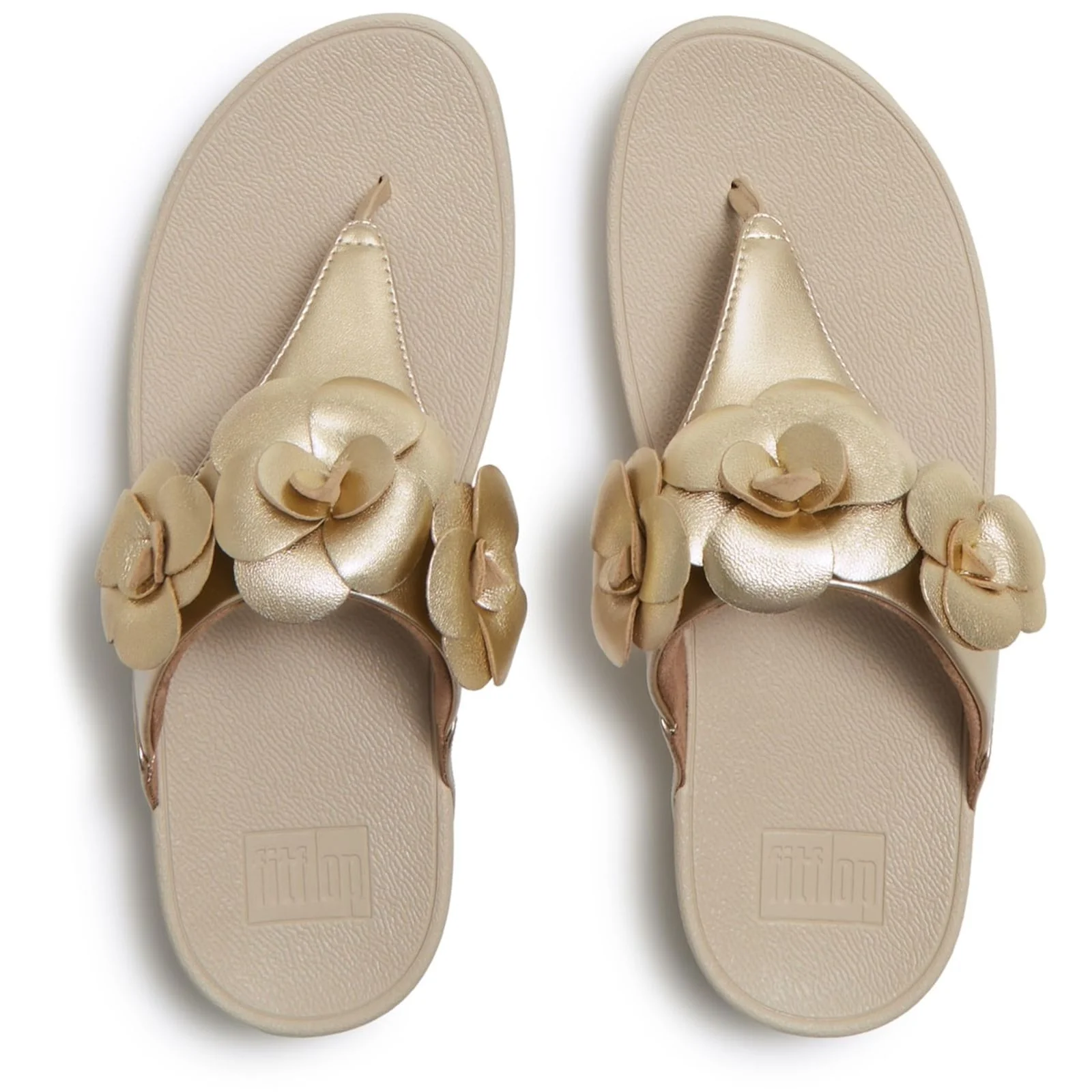 Fitflop Womens Lulu Flower Toe-Post Sandals Platino - Image 2