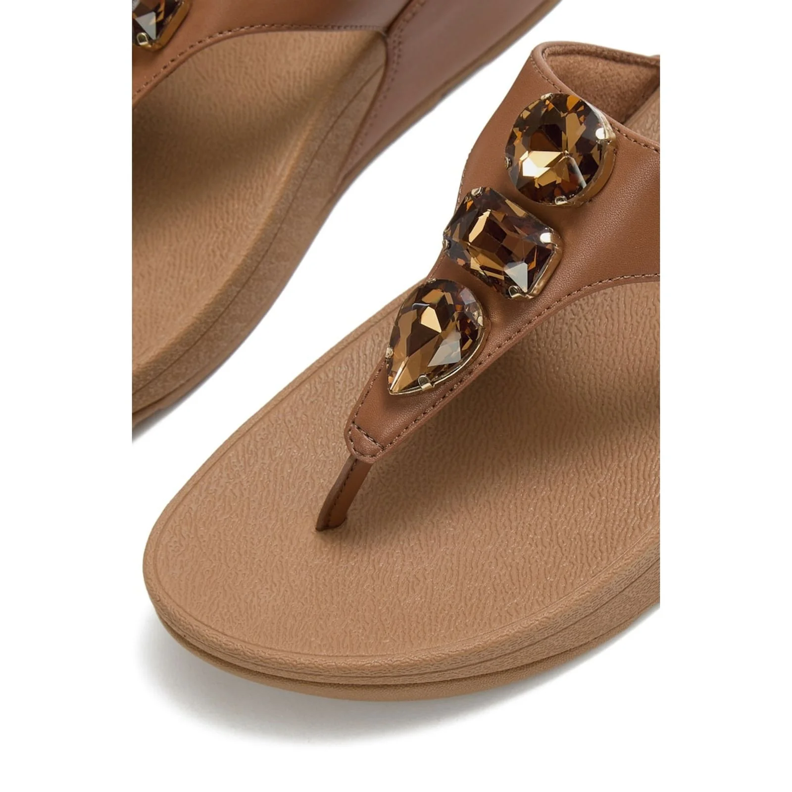 Fitflop Womens Lulu Ultra-Jewel Toe-Post Sandals Deep Tan - Image 4