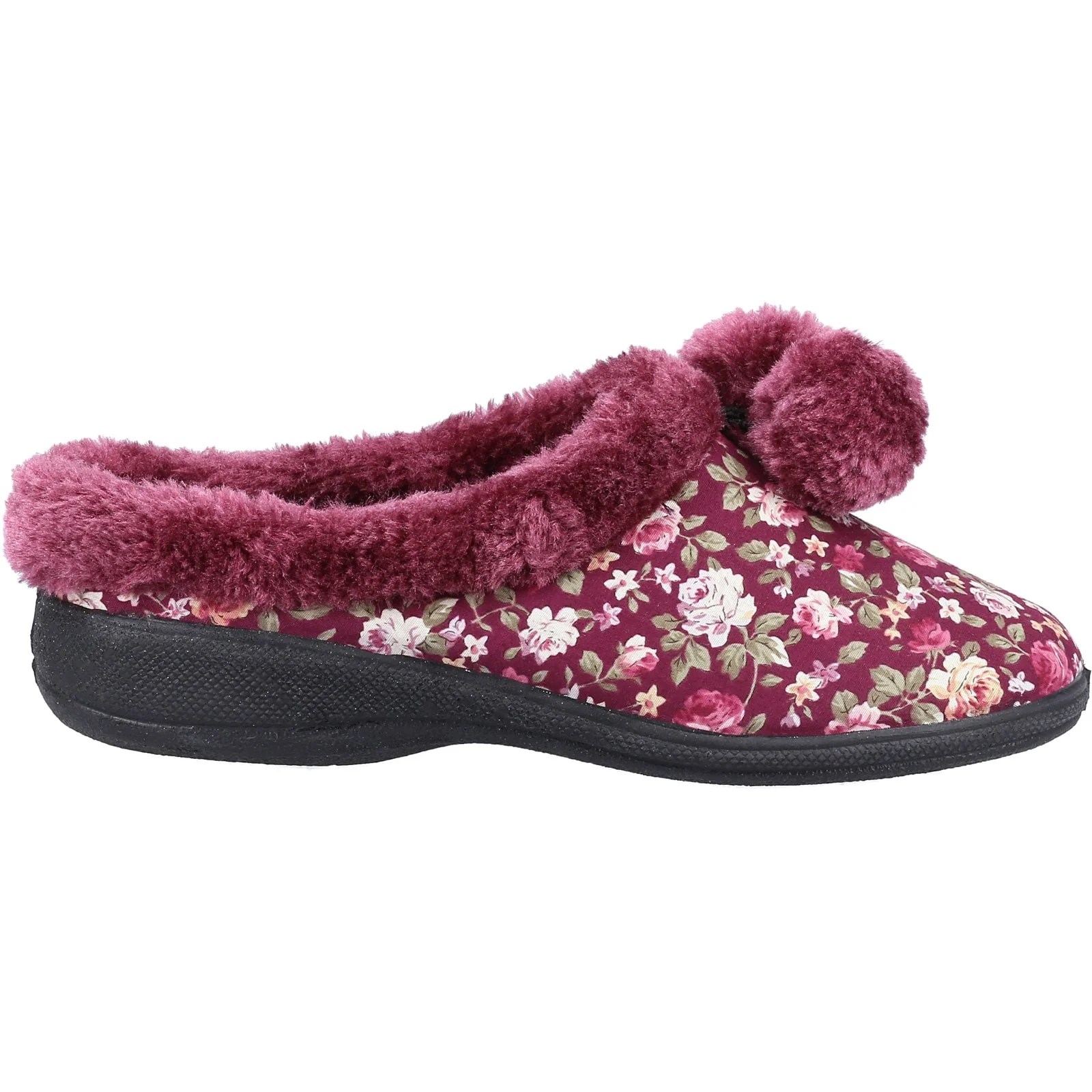 Fleet & Foster Womens Buzzard Mule Slipper Burgundy