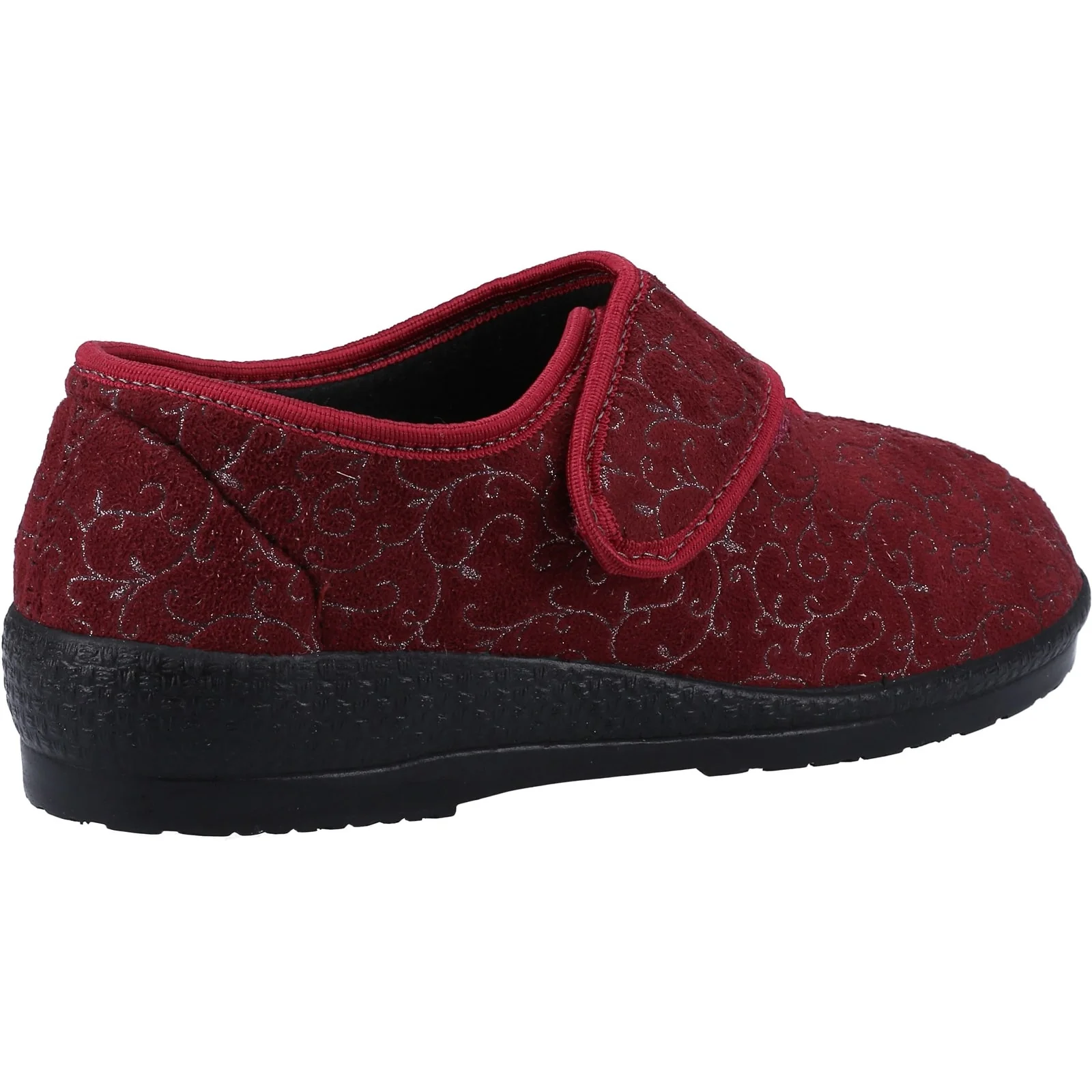 GBS Med Womens Geraldine Ladies Classic Slippers Burgundy - Image 3
