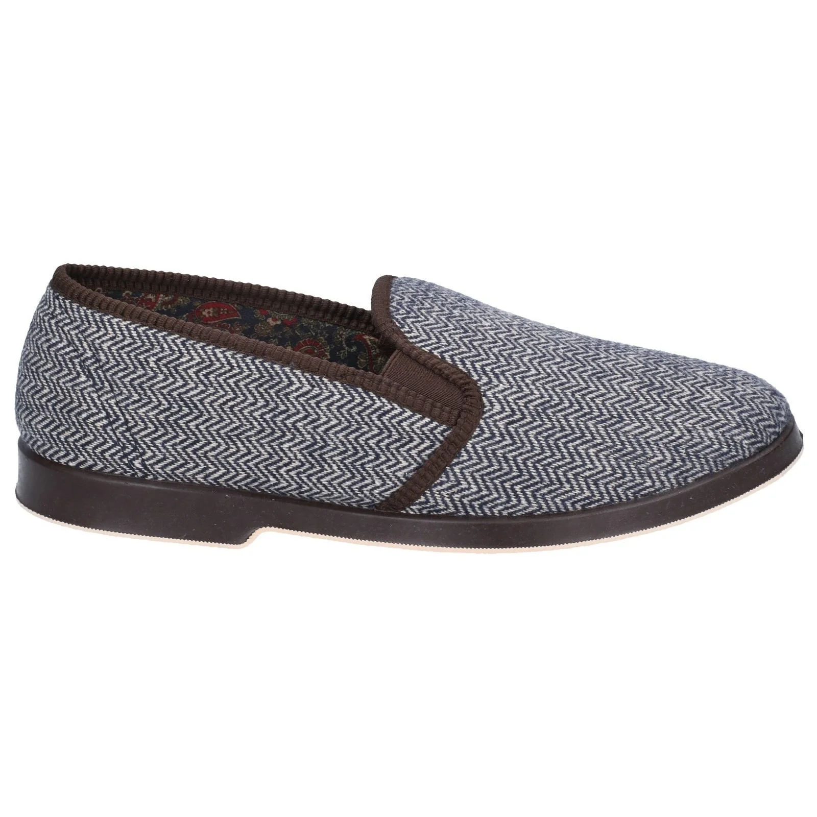 GBS Mens Stafford Twin Gusset Slipper Brown