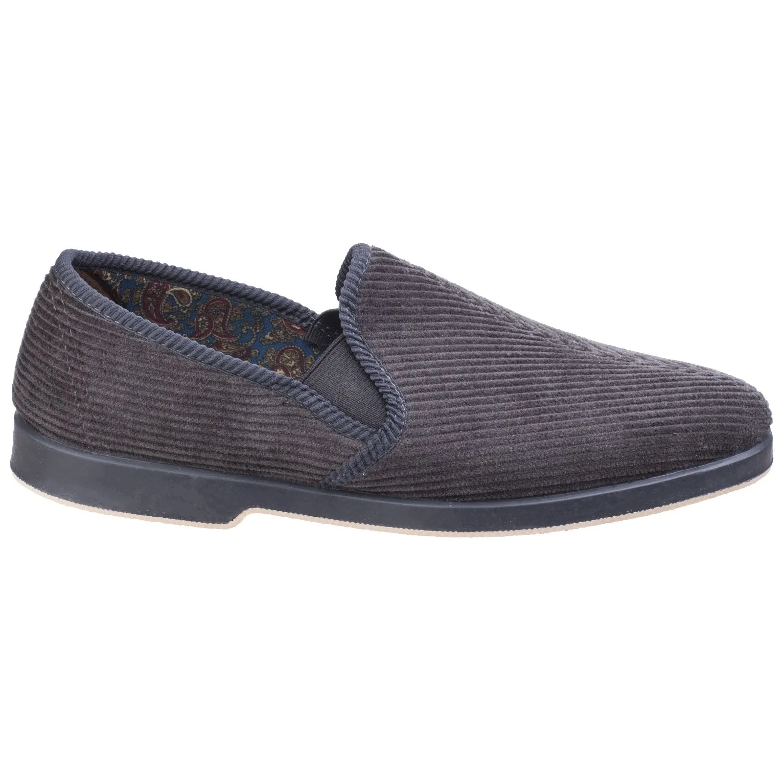 GBS Mens Twin Gusset Slipper Grey