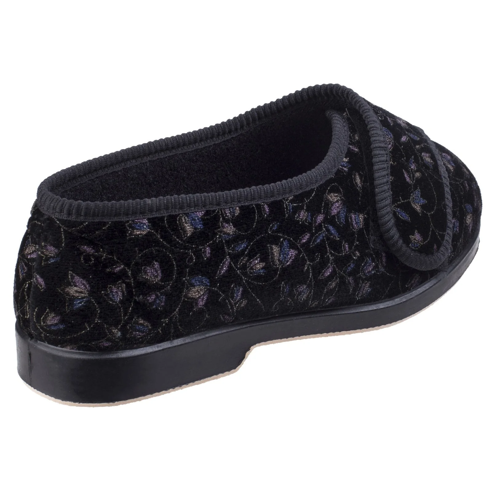 GBS Womens Nola Extra Wide Fit Ladies Slipper Black - Image 3