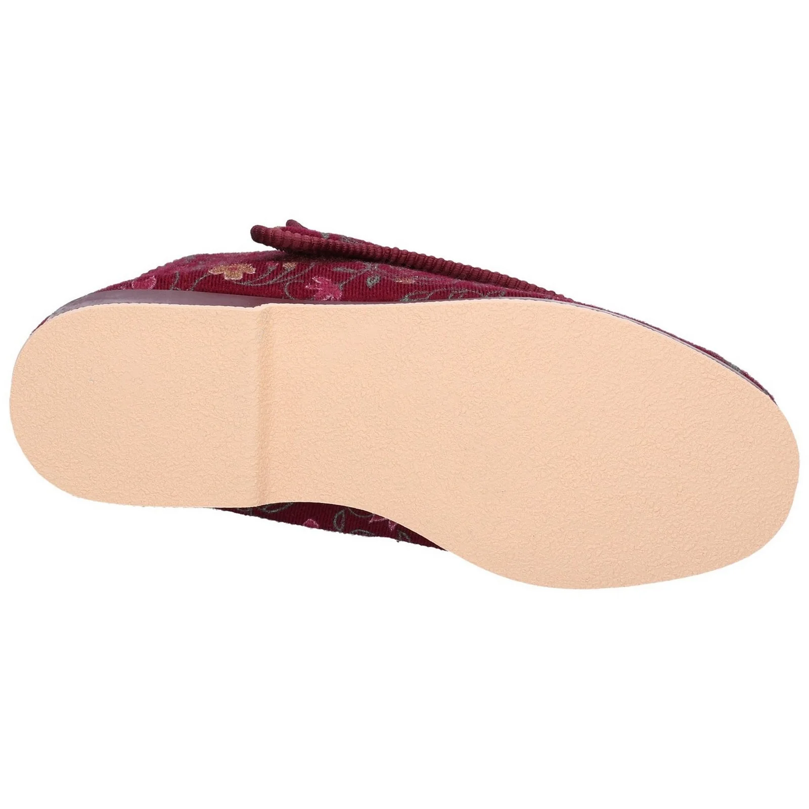 GBS Womens Rhona Ladies Extra Wide Fit Slipper Wine - Image 2