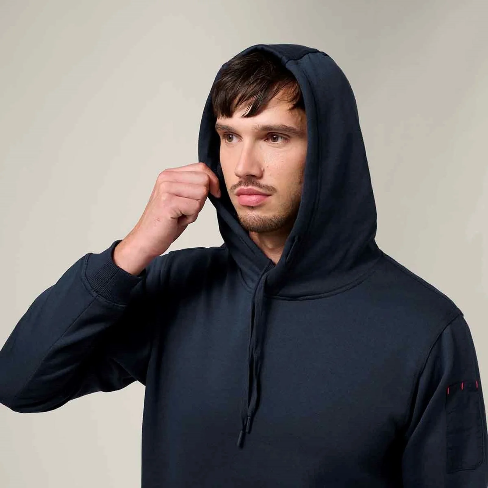 Hard Yakka Mens Brushed Fleece Hoodie Navy - Image 4