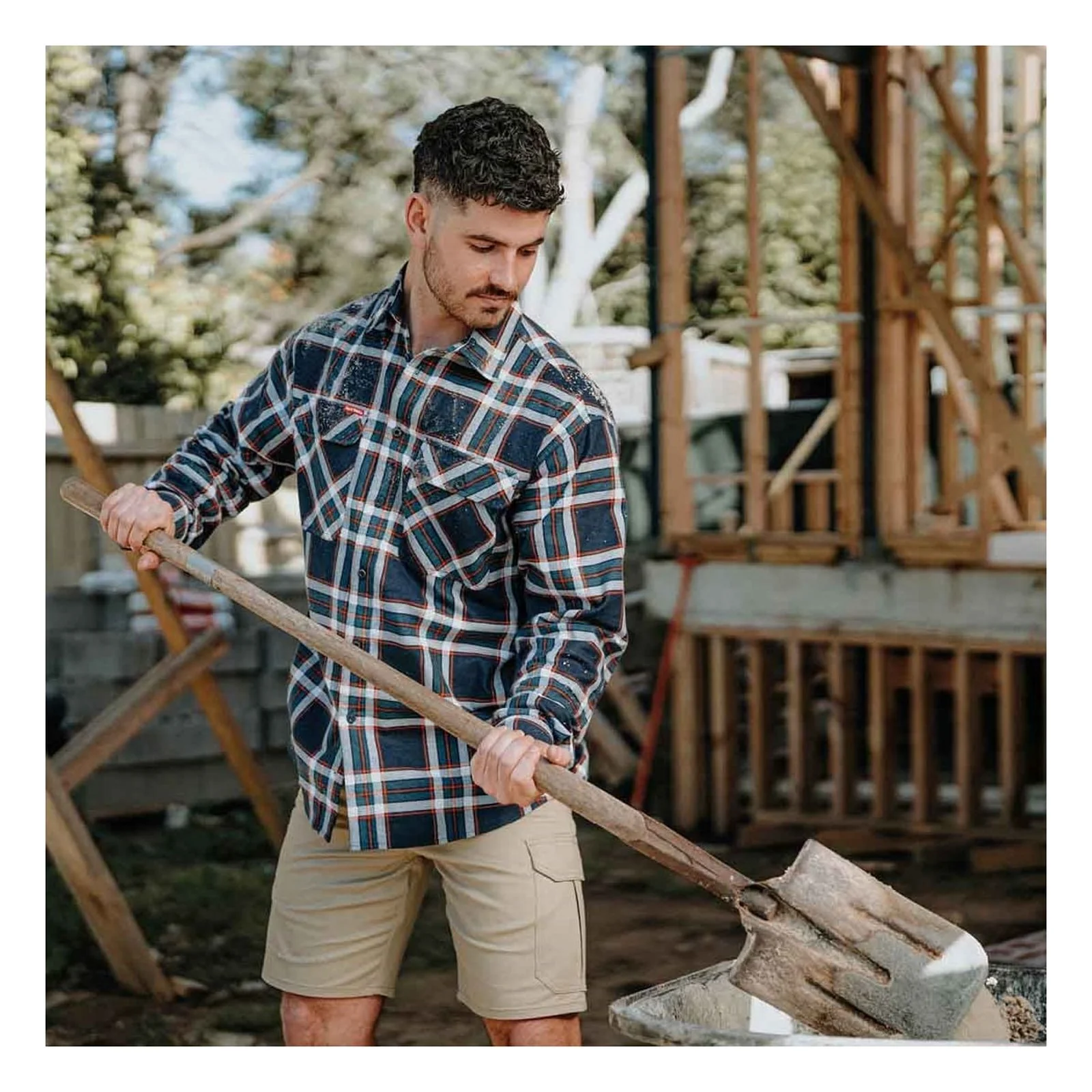 Hard Yakka Mens Core Flannel Shirt Navy - Image 5