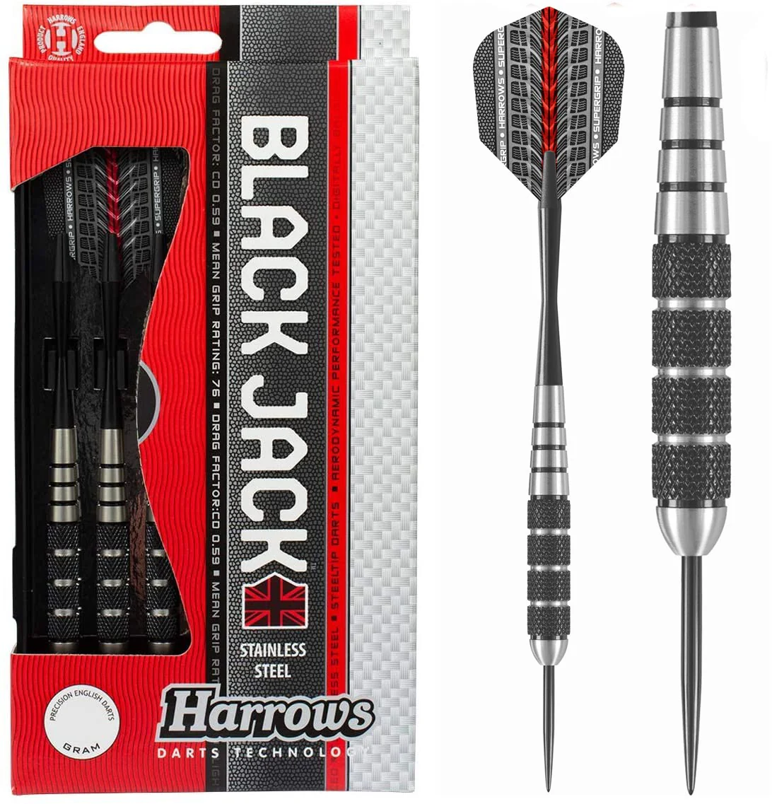 Harrows Black Jack Steeltip Darts - 20g